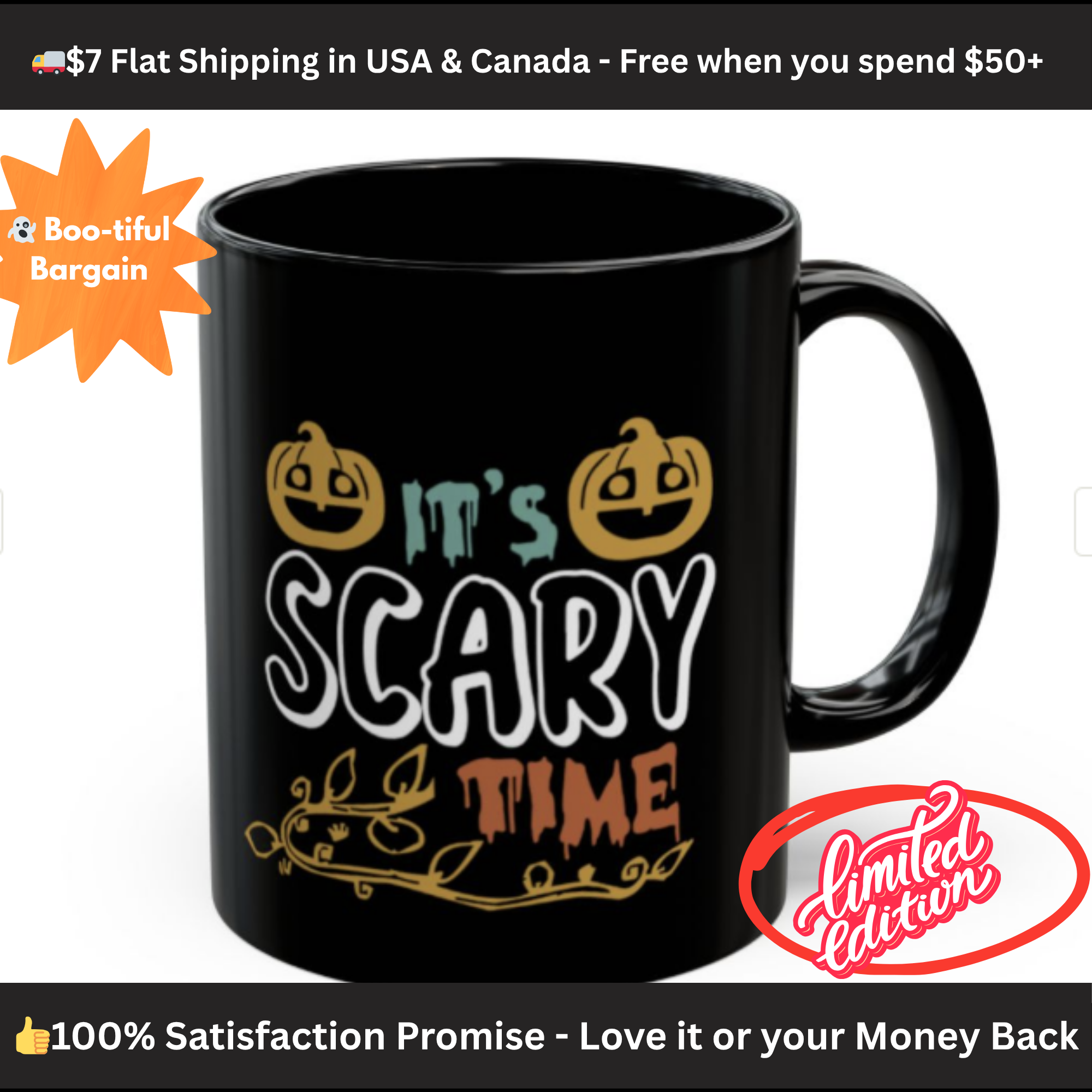 Itโs Scary Time Halloween Mug | Funny Pumpkin Coffee Cup for Spooky Season