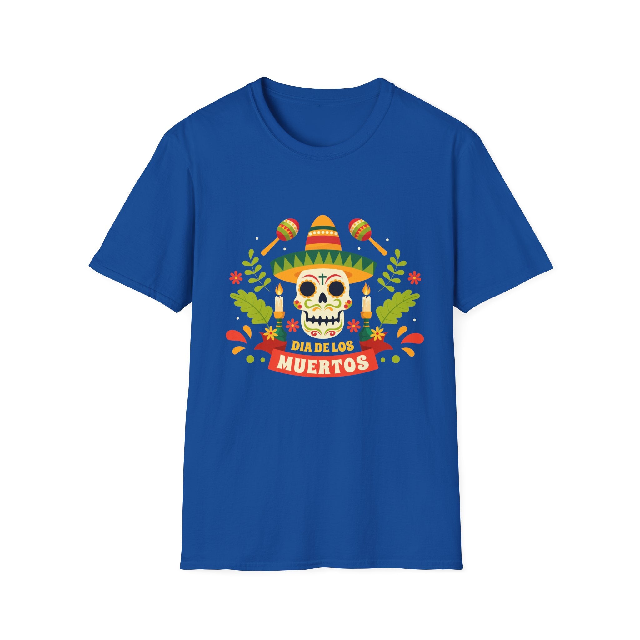Dia de los Muertos T-Shirt, Unisex Softstyle Tee, Halloween Apparel, Mexican Celebration Shirt, Cultural Celebration Outfit, Gift Idea