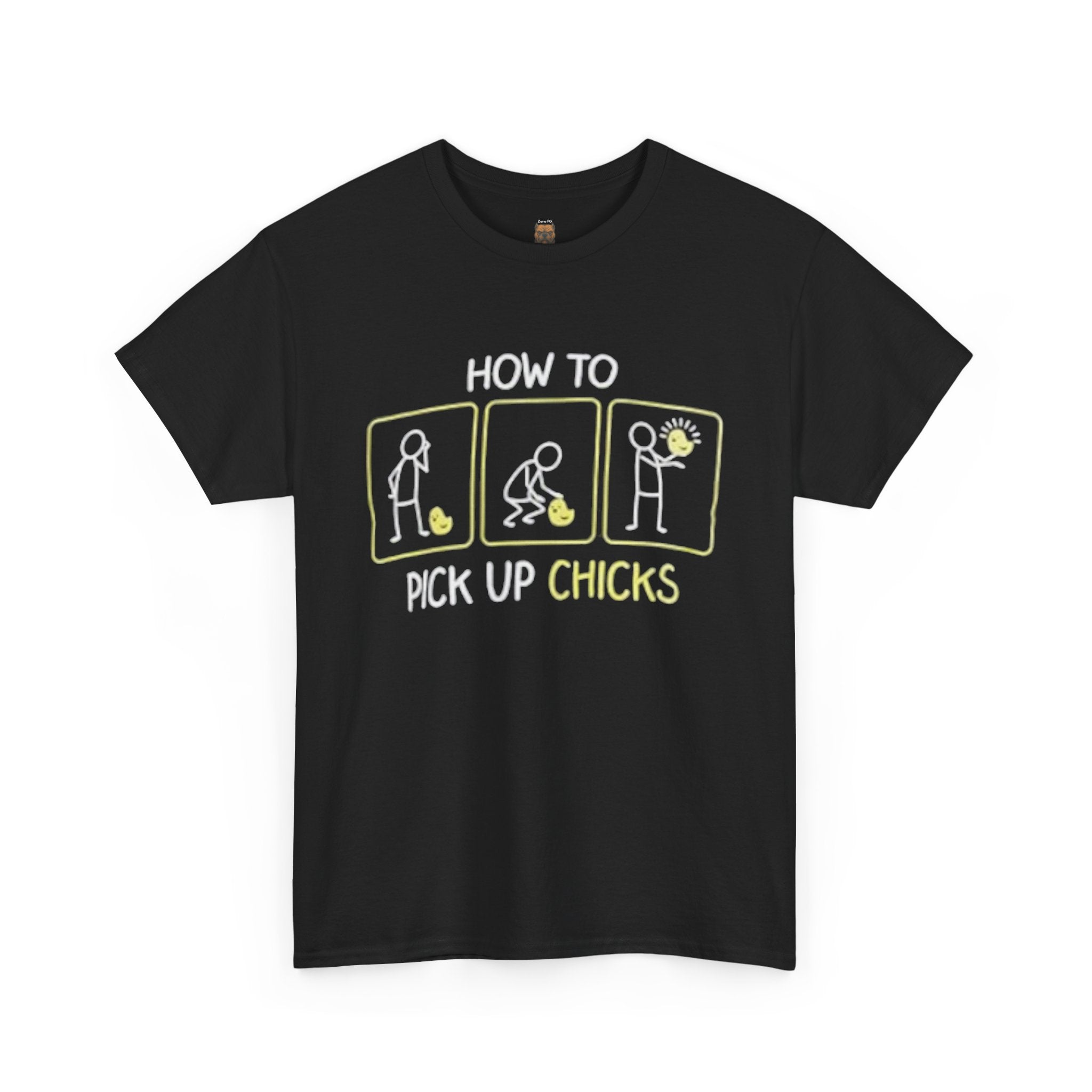 How to Pick Up Chicks T-Shirt – Funny Stick Figure Graphic Tee