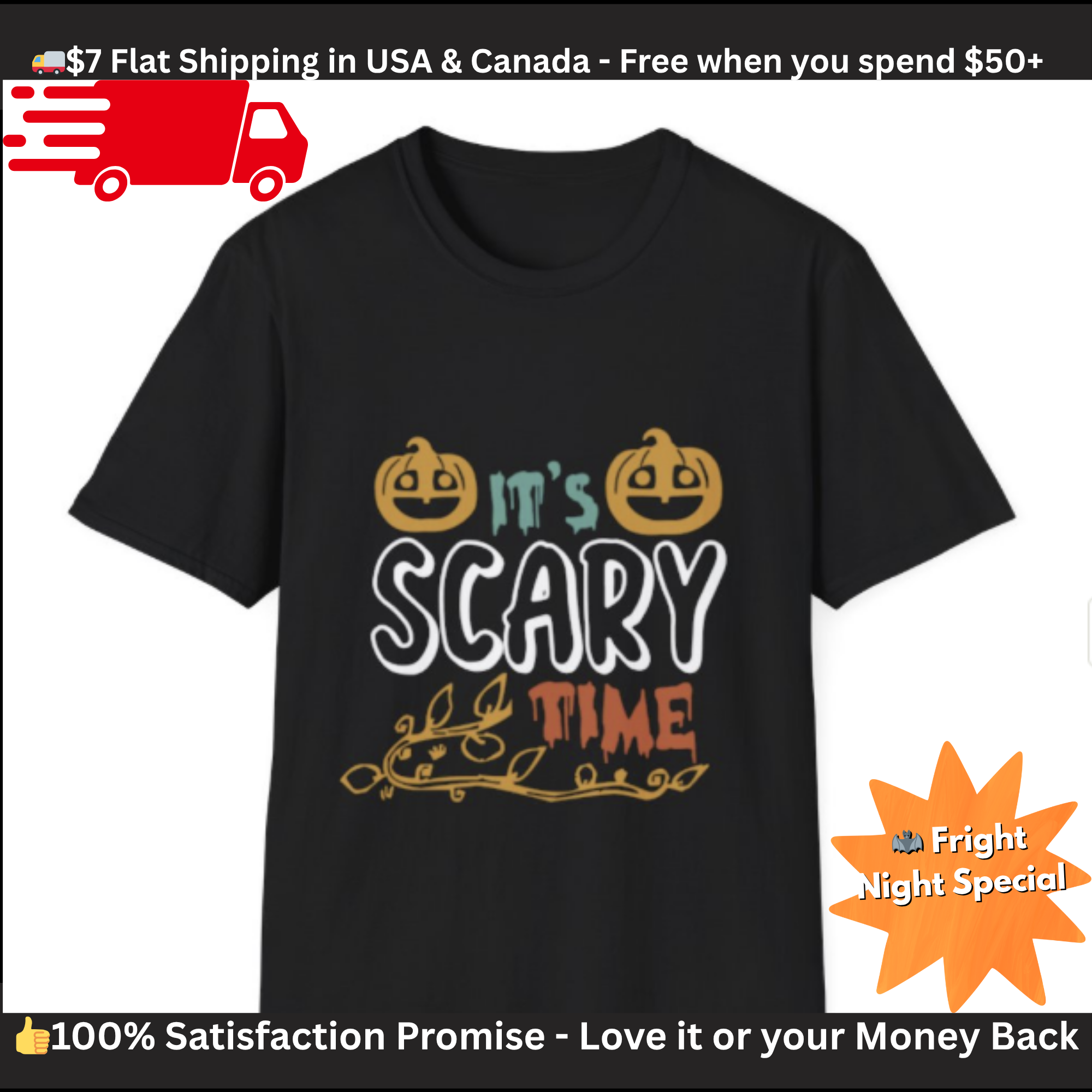 tโs Scary Time Halloween T-Shirt | Funny Pumpkin Graphic Tee for Spooky Season