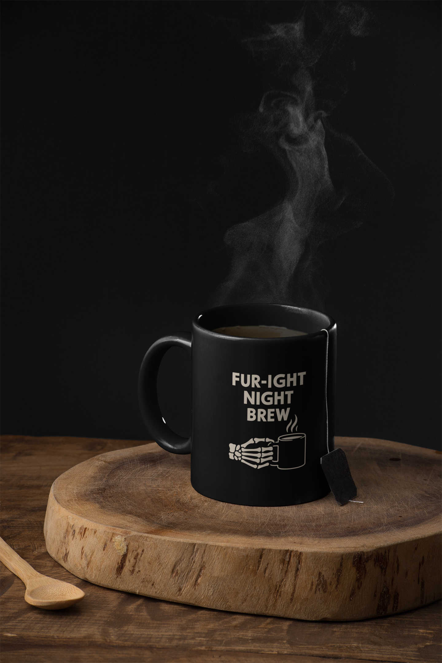 Fur-ight Night Brew Skeleton Mug – Spooky Halloween Coffee Cup