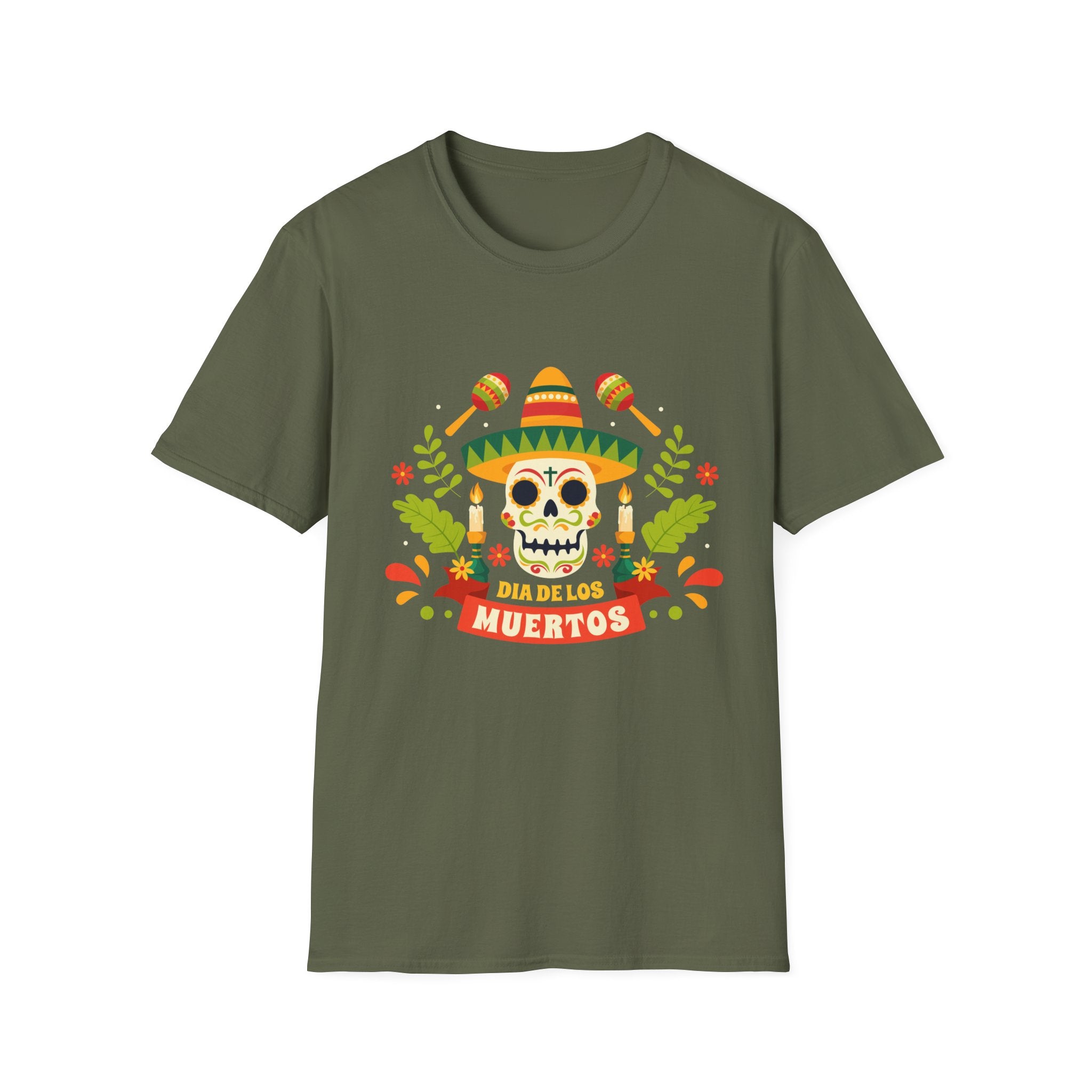 Dia de los Muertos T-Shirt, Unisex Softstyle Tee, Halloween Apparel, Mexican Celebration Shirt, Cultural Celebration Outfit, Gift Idea
