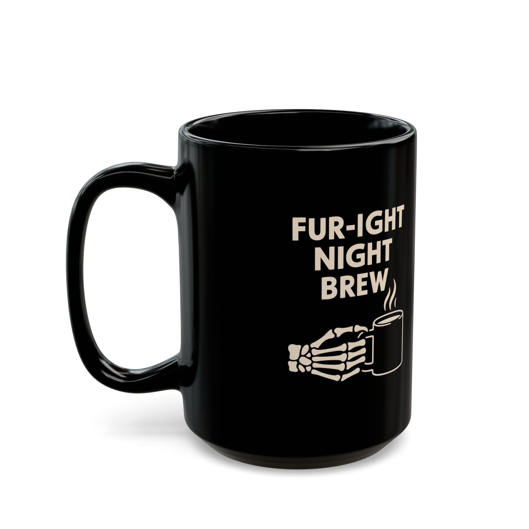 Fur-ight Night Brew Skeleton Mug – Spooky Halloween Coffee Cup