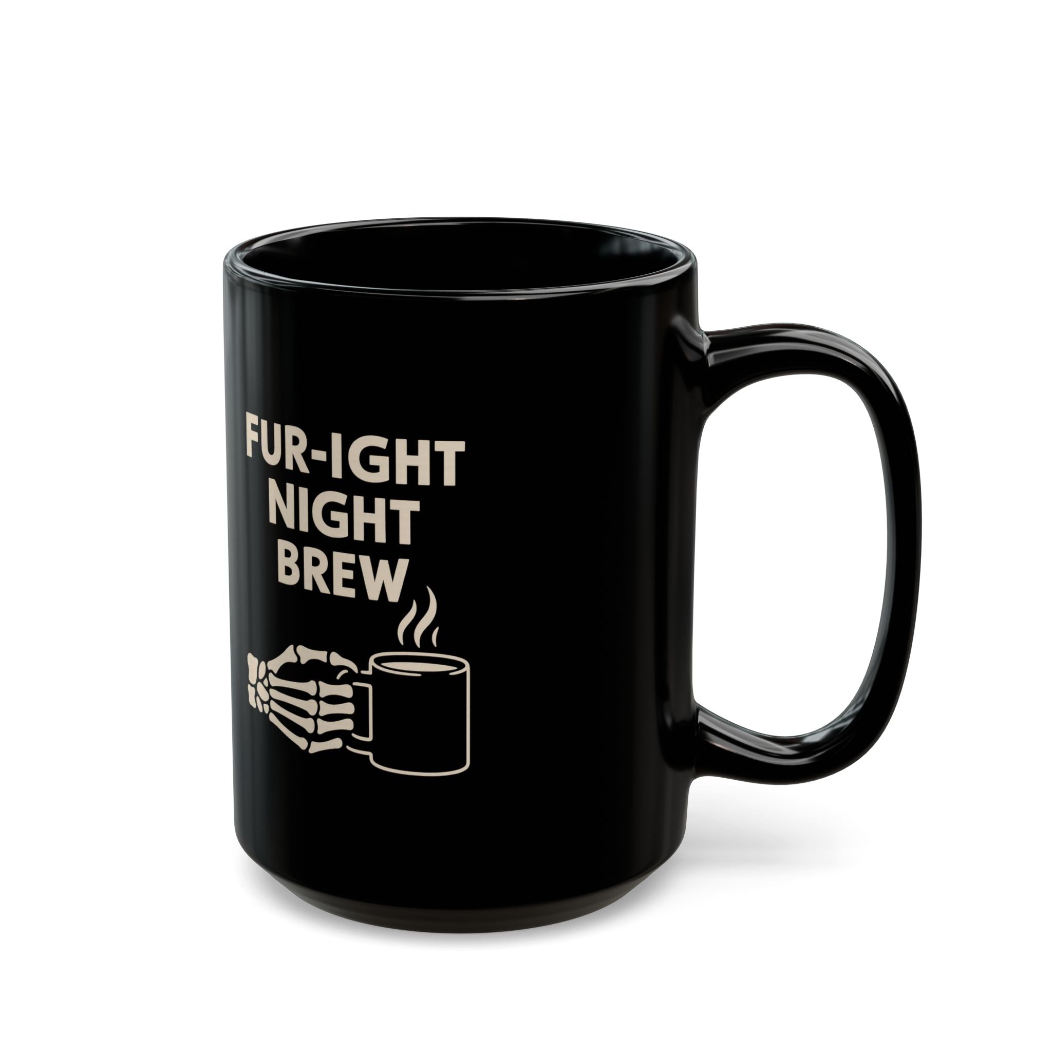 Fur-ight Night Brew Skeleton Mug – Spooky Halloween Coffee Cup