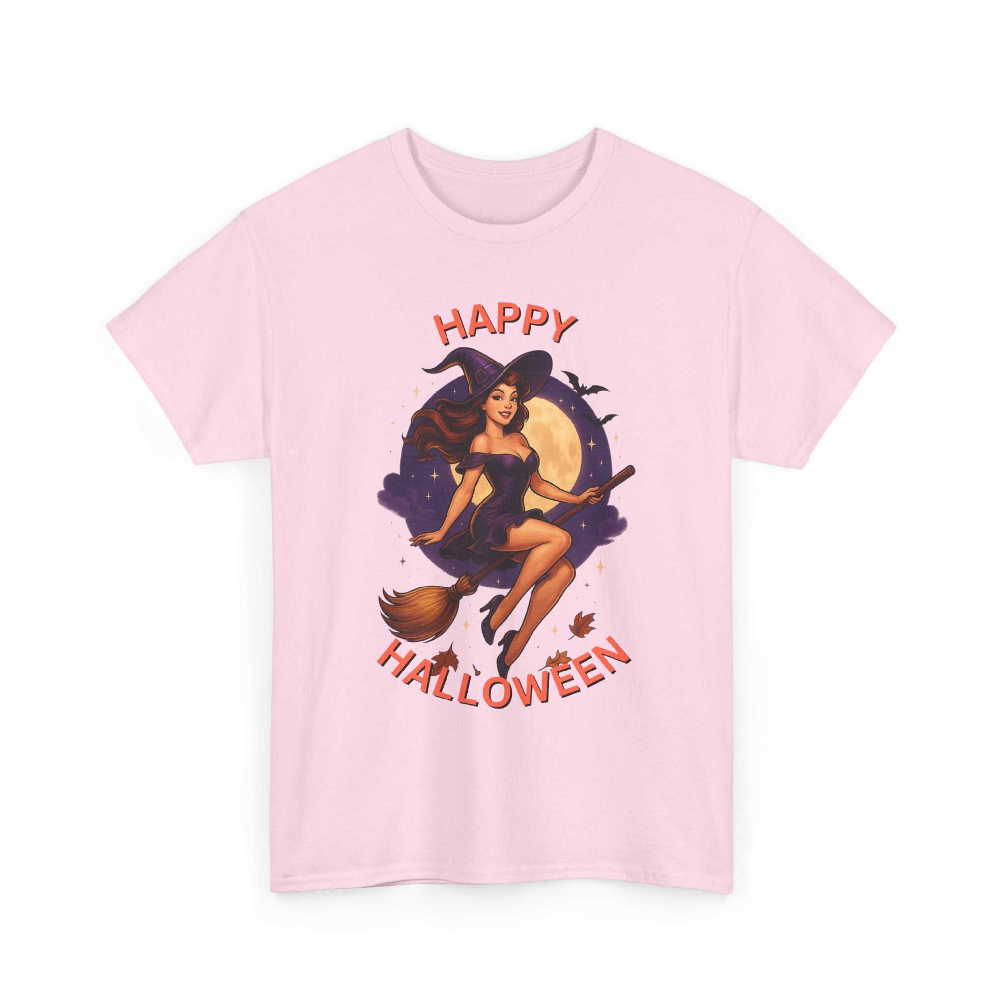 Happy Halloween Witch Tee | Unisex Heavy Cotton Graphic T-Shirt