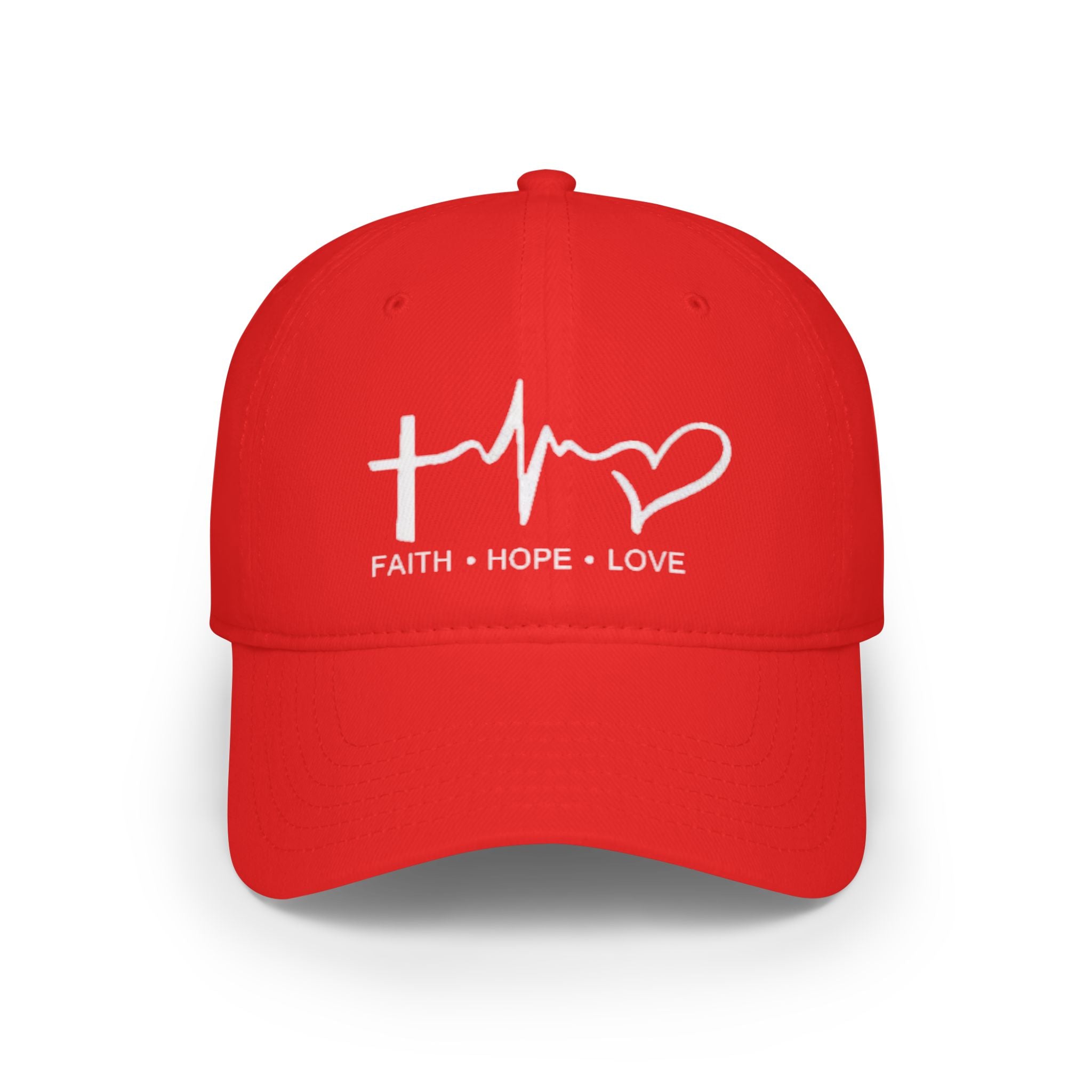 Faith Hope Love Low Profile Baseball Cap, Inspirational Hat, Gift for Him/Her, Everyday Wear, Cap for Spiritual Beliefs