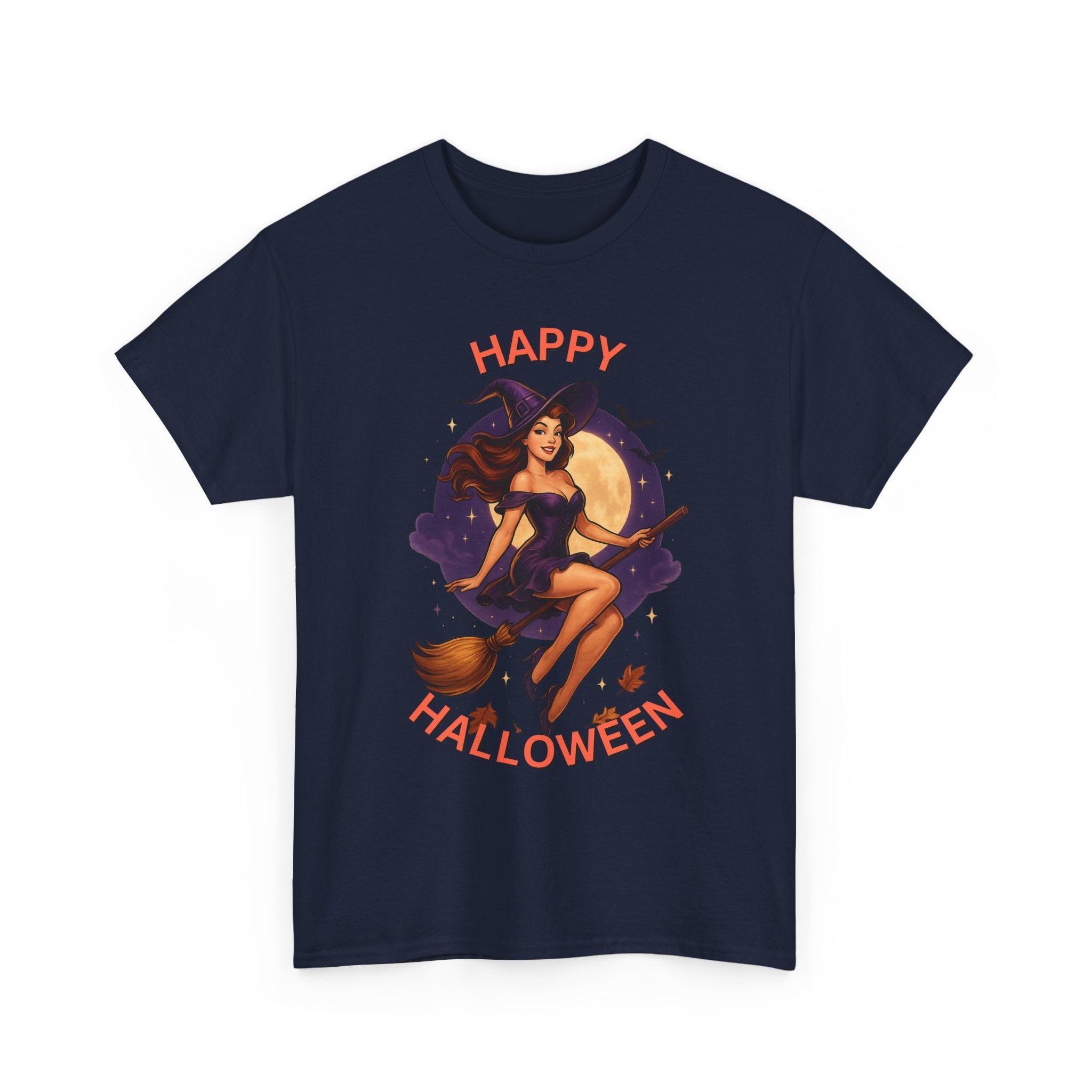 Happy Halloween Witch Tee | Unisex Heavy Cotton Graphic T-Shirt