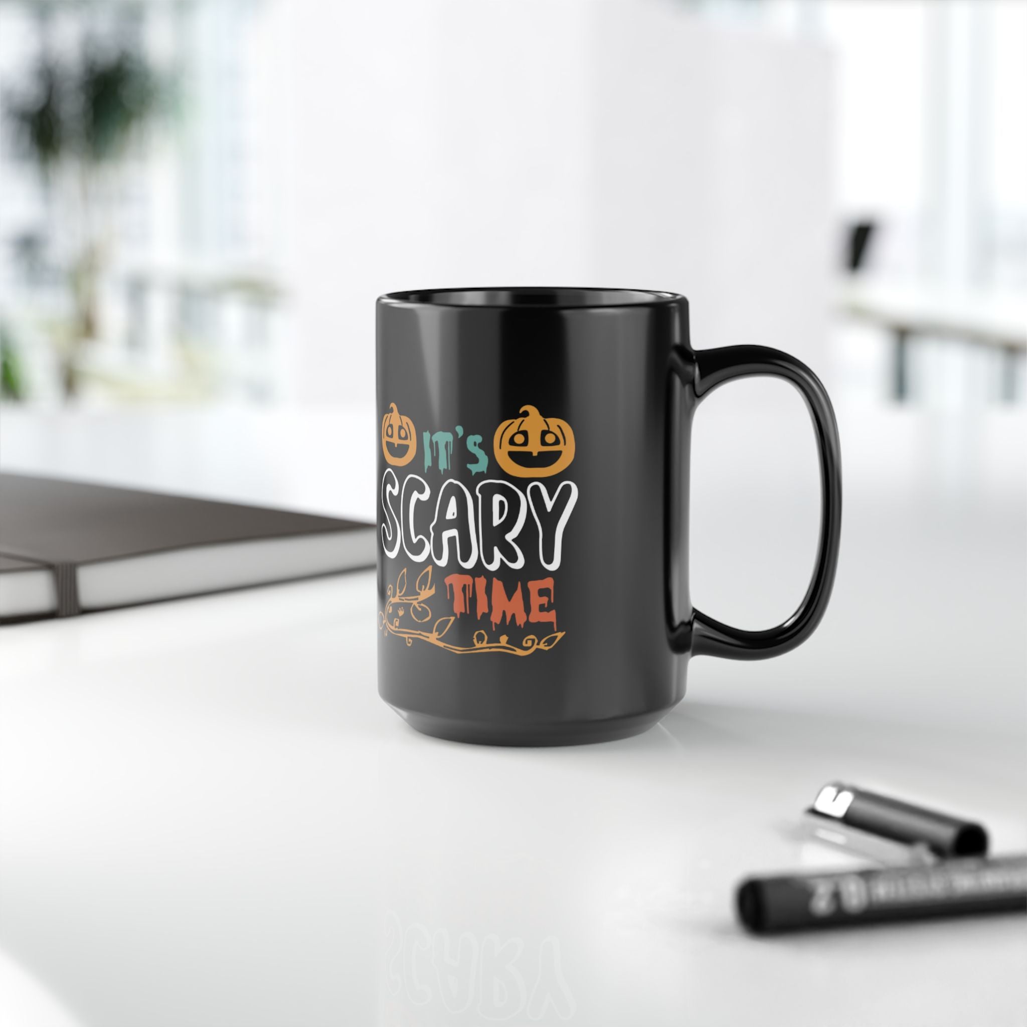 It’s Scary Time Halloween Mug | Funny Pumpkin Coffee Cup for Spooky Season