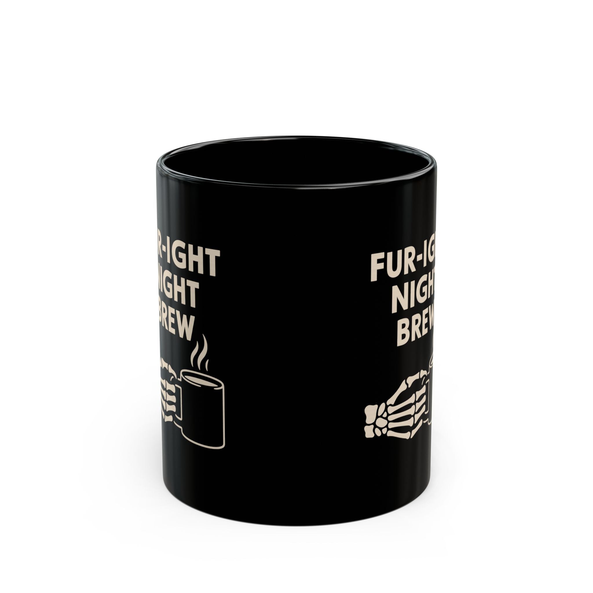 Fur-ight Night Brew Skeleton Mug โ Spooky Halloween Coffee Cup
