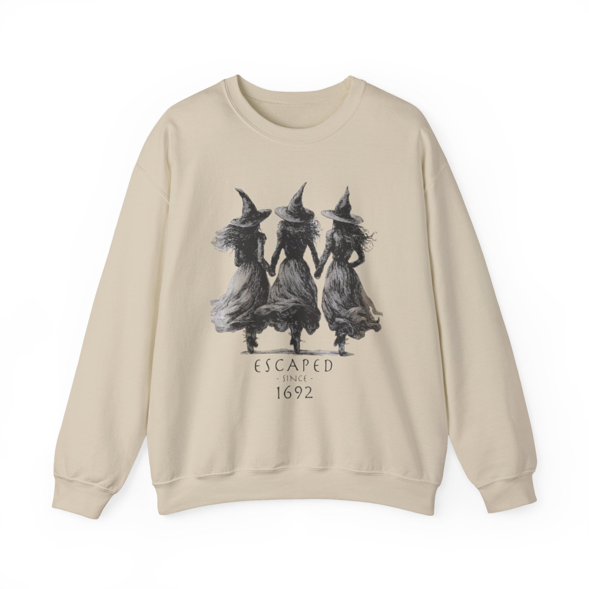 Witch Sisters โEscaped Since 1692โ Halloween Sweatshirt
