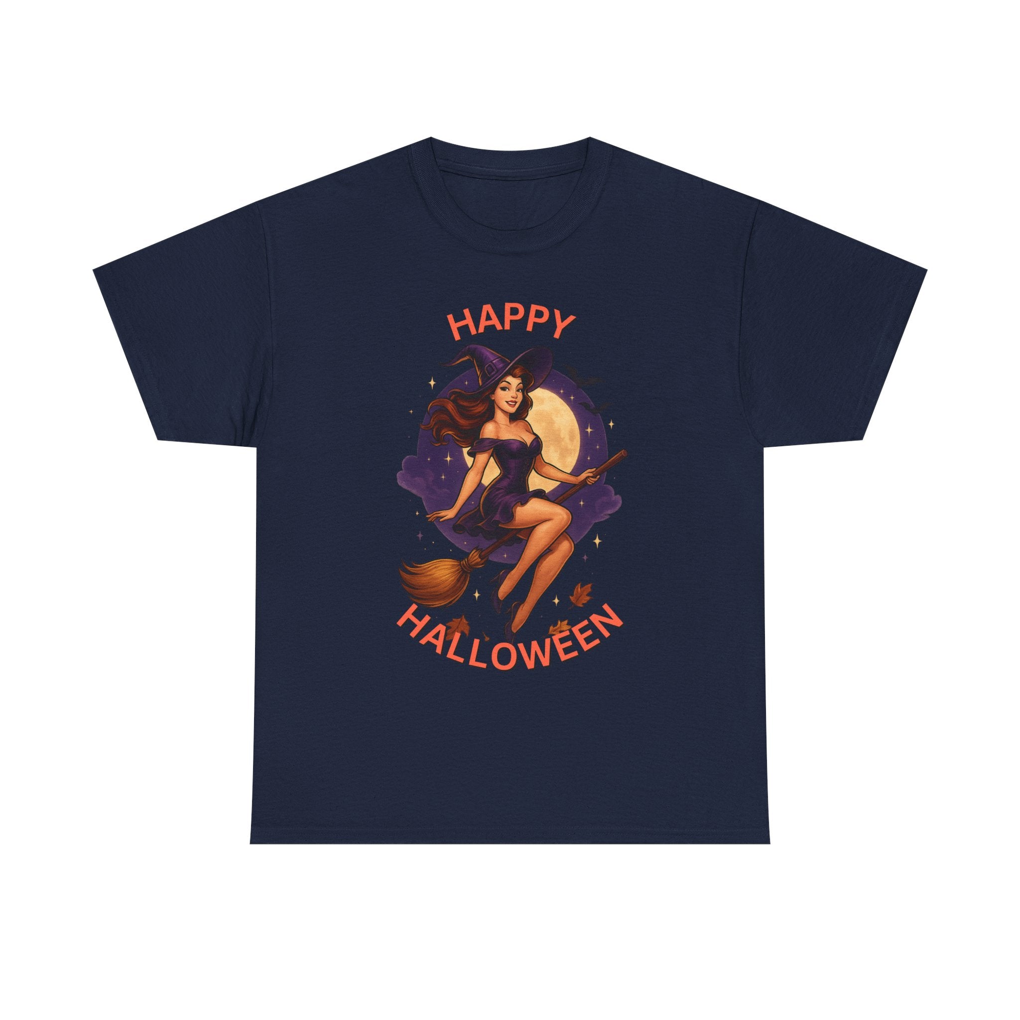 Happy Halloween Witch Tee | Unisex Heavy Cotton Graphic T-Shirt