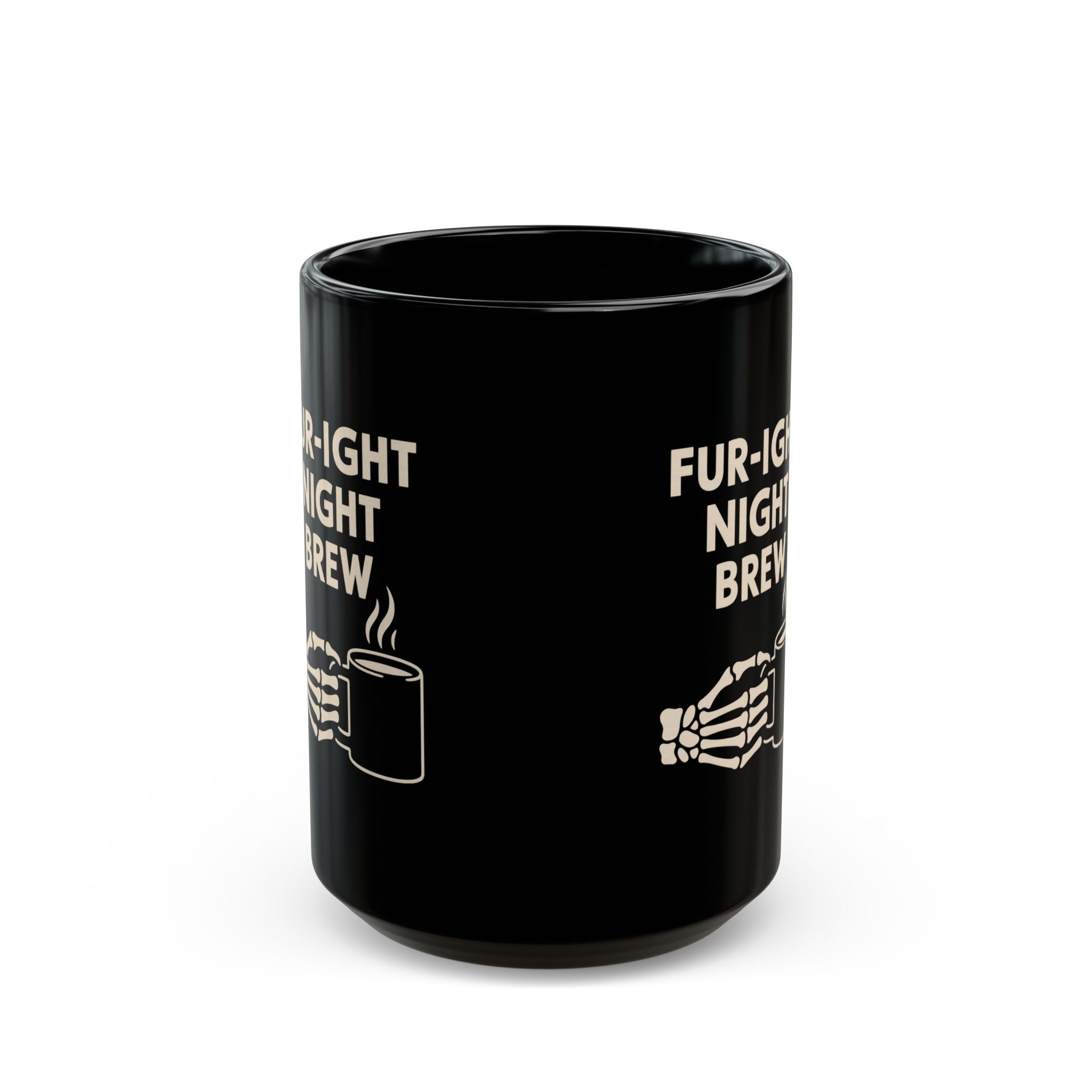 Fur-ight Night Brew Skeleton Mug โ Spooky Halloween Coffee Cup
