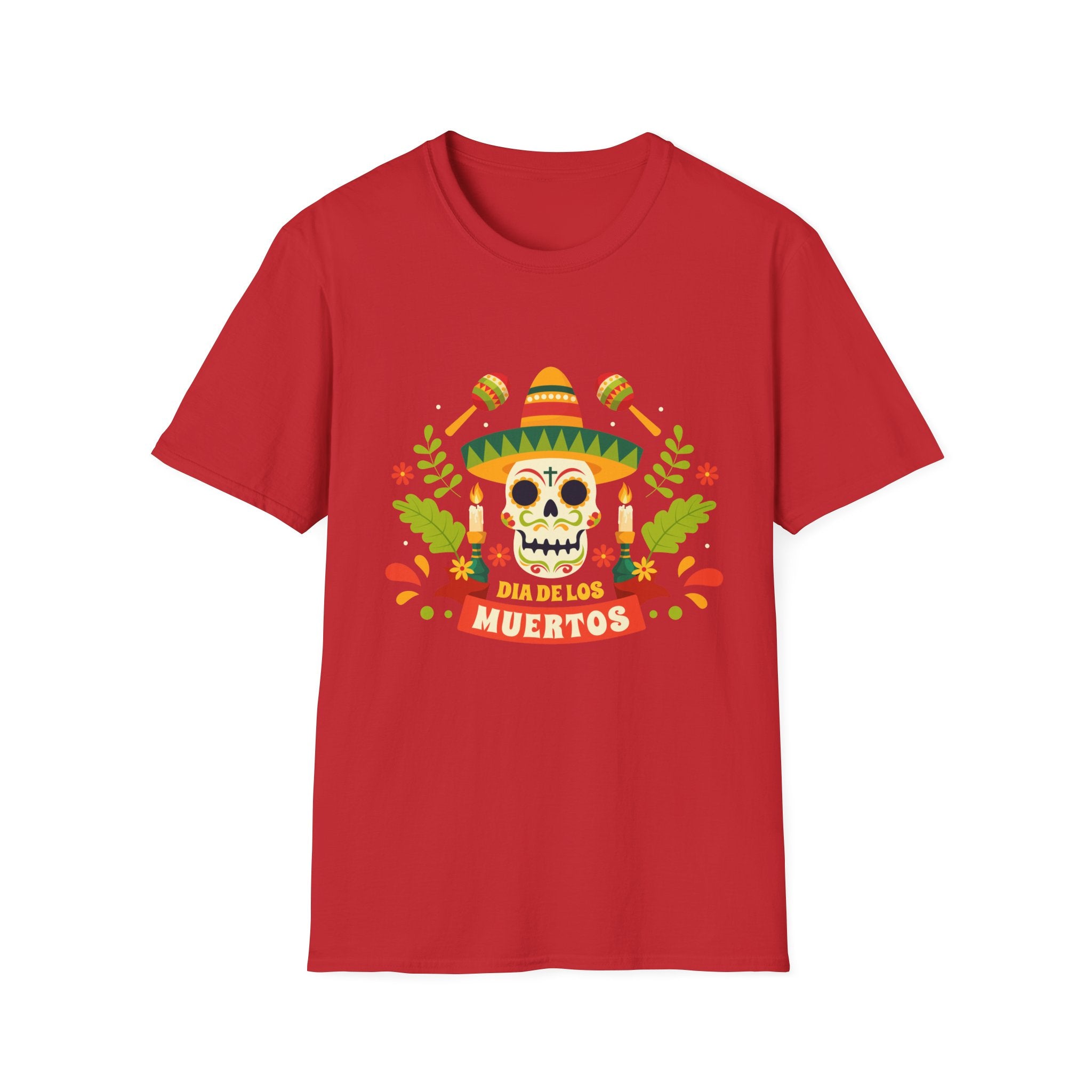 Dia de los Muertos T-Shirt, Unisex Softstyle Tee, Halloween Apparel, Mexican Celebration Shirt, Cultural Celebration Outfit, Gift Idea