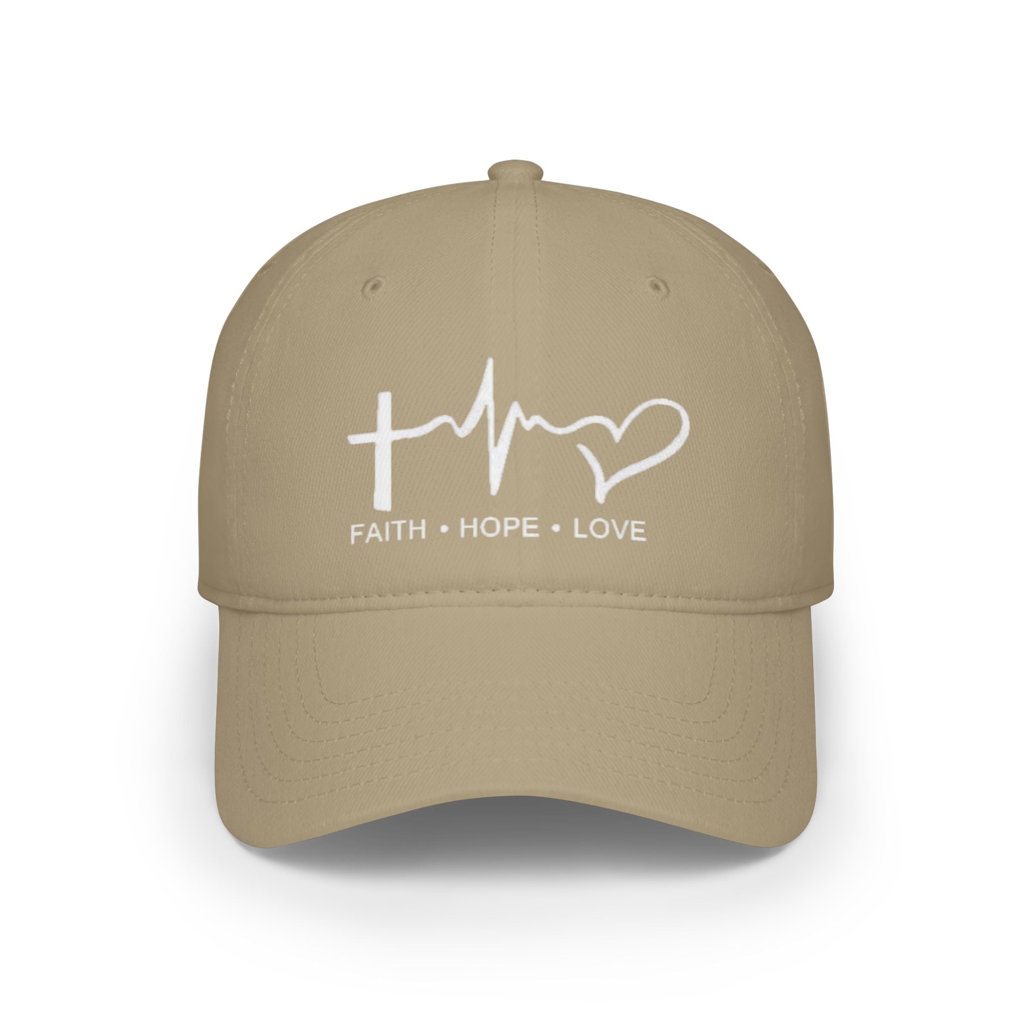 Faith Hope Love Low Profile Baseball Cap, Inspirational Hat, Gift for Him/Her, Everyday Wear, Cap for Spiritual Beliefs