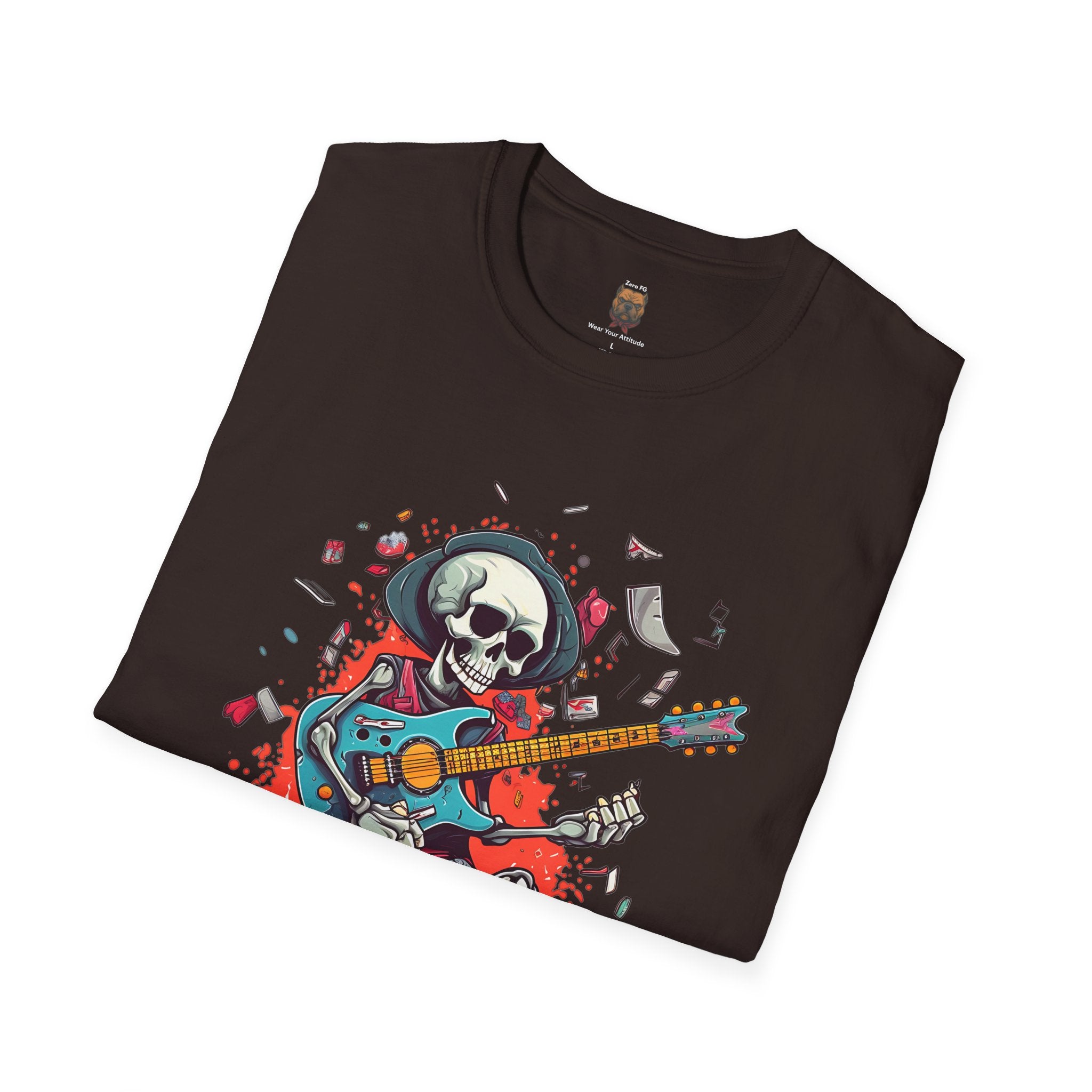 Skull Guitarist Tee (Dark Colors) | Unisex Rock Graphic T-Shirt