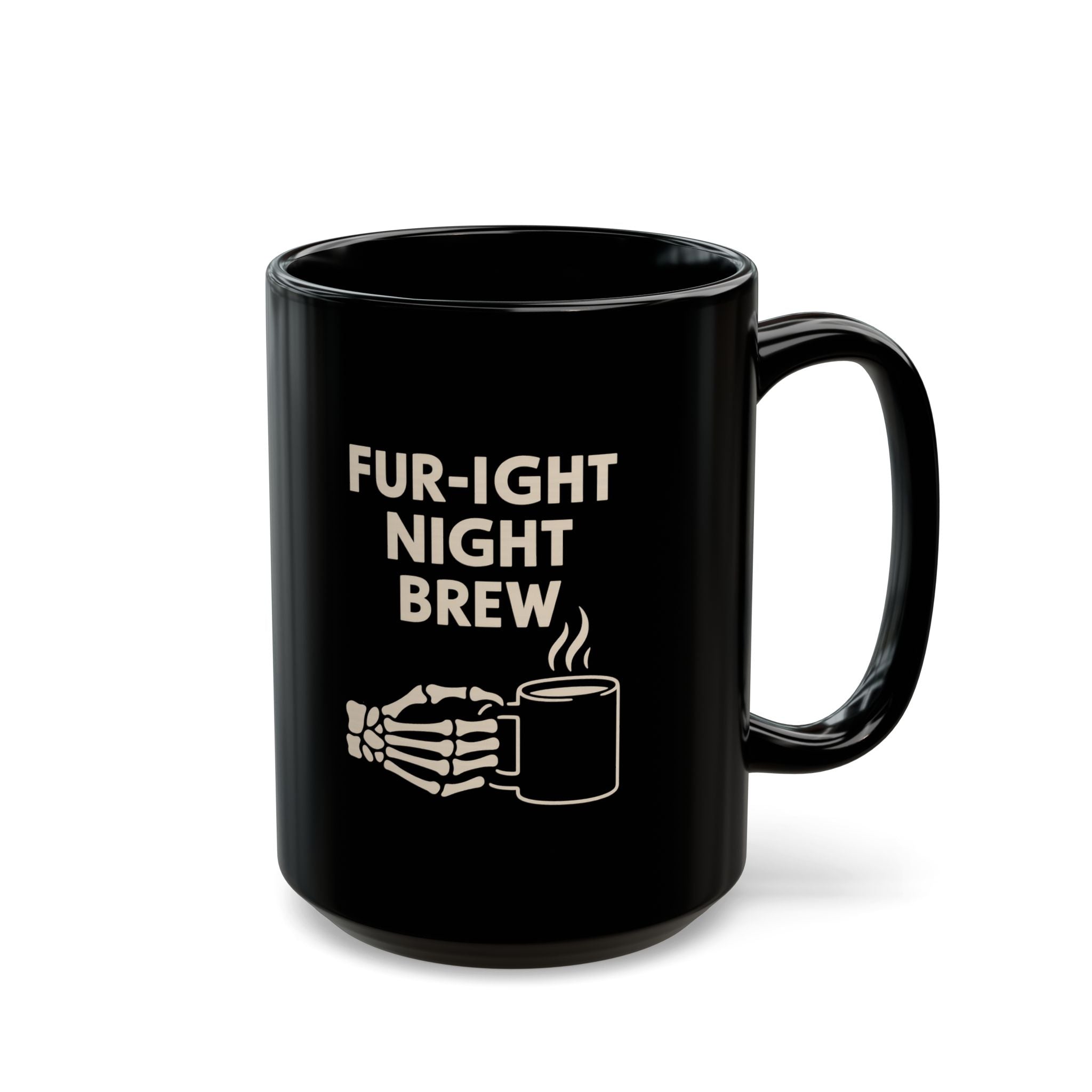 Fur-ight Night Brew Skeleton Mug – Spooky Halloween Coffee Cup