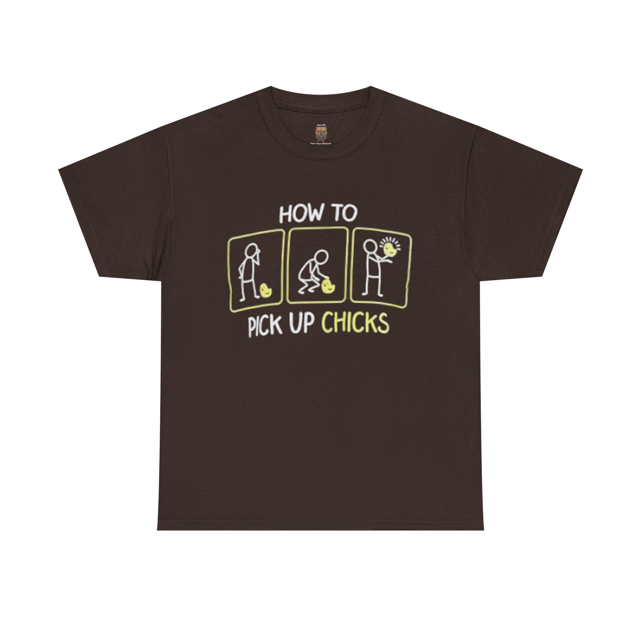 How to Pick Up Chicks T-Shirt – Funny Stick Figure Graphic Tee