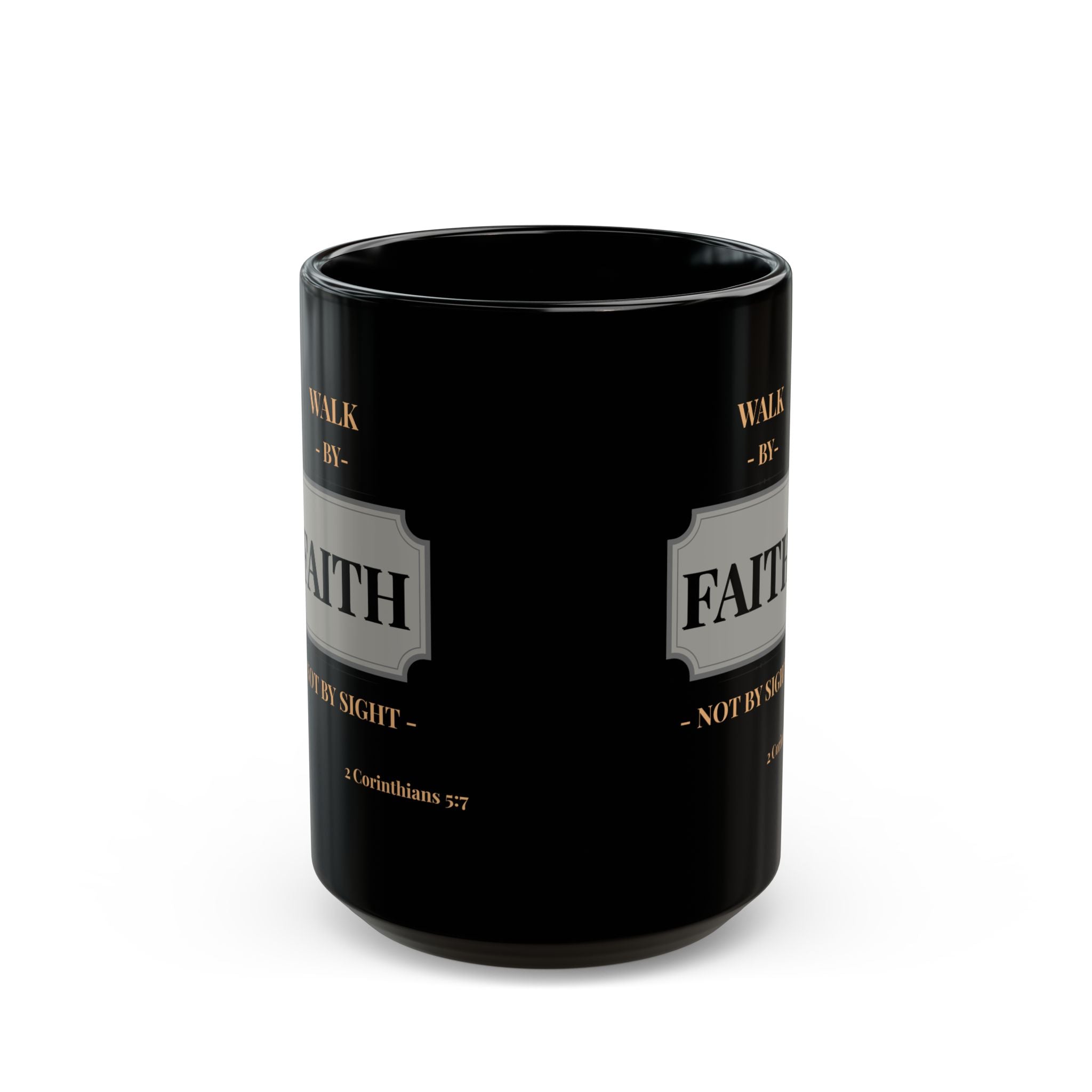 Black Faith Mug - Inspirational Coffee Cup for Believers