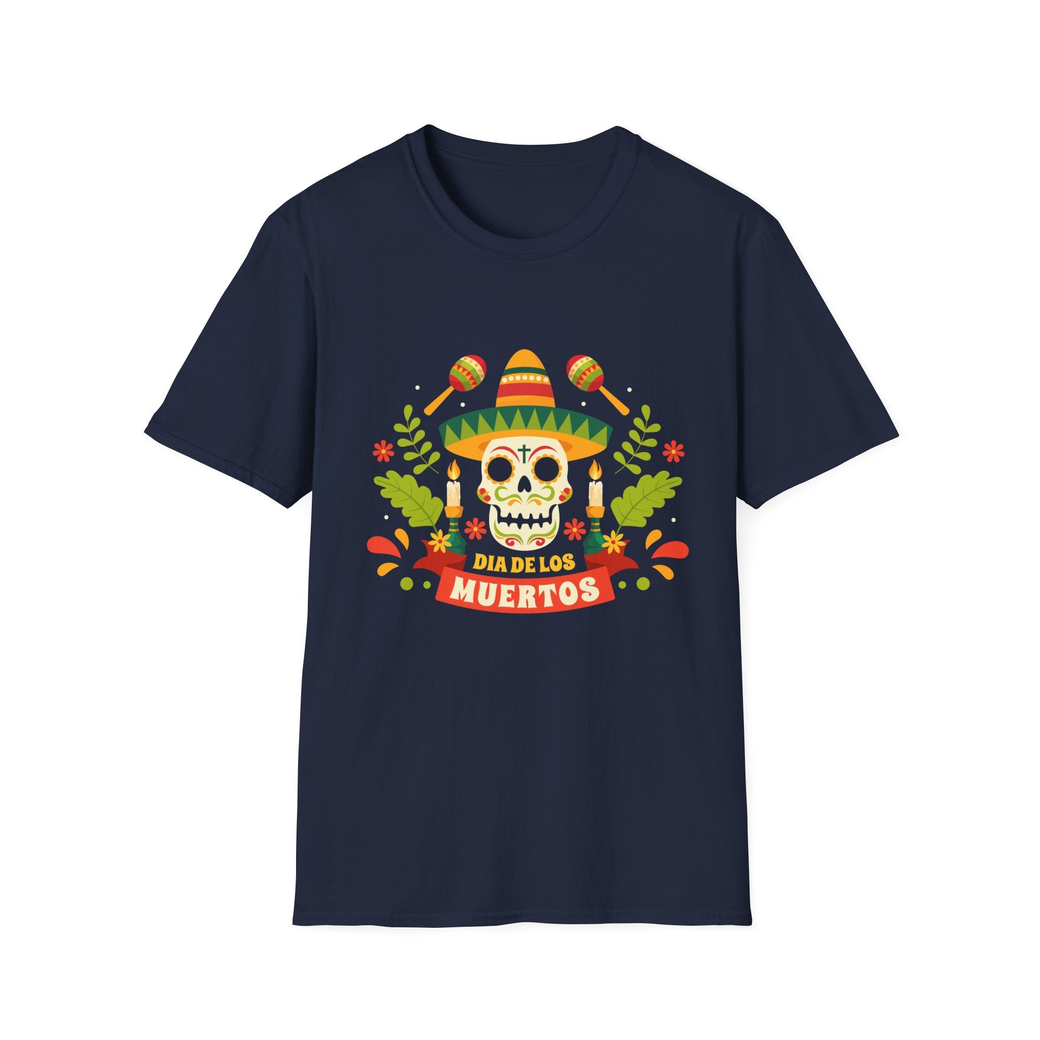 Dia de los Muertos T-Shirt, Unisex Softstyle Tee, Halloween Apparel, Mexican Celebration Shirt, Cultural Celebration Outfit, Gift Idea