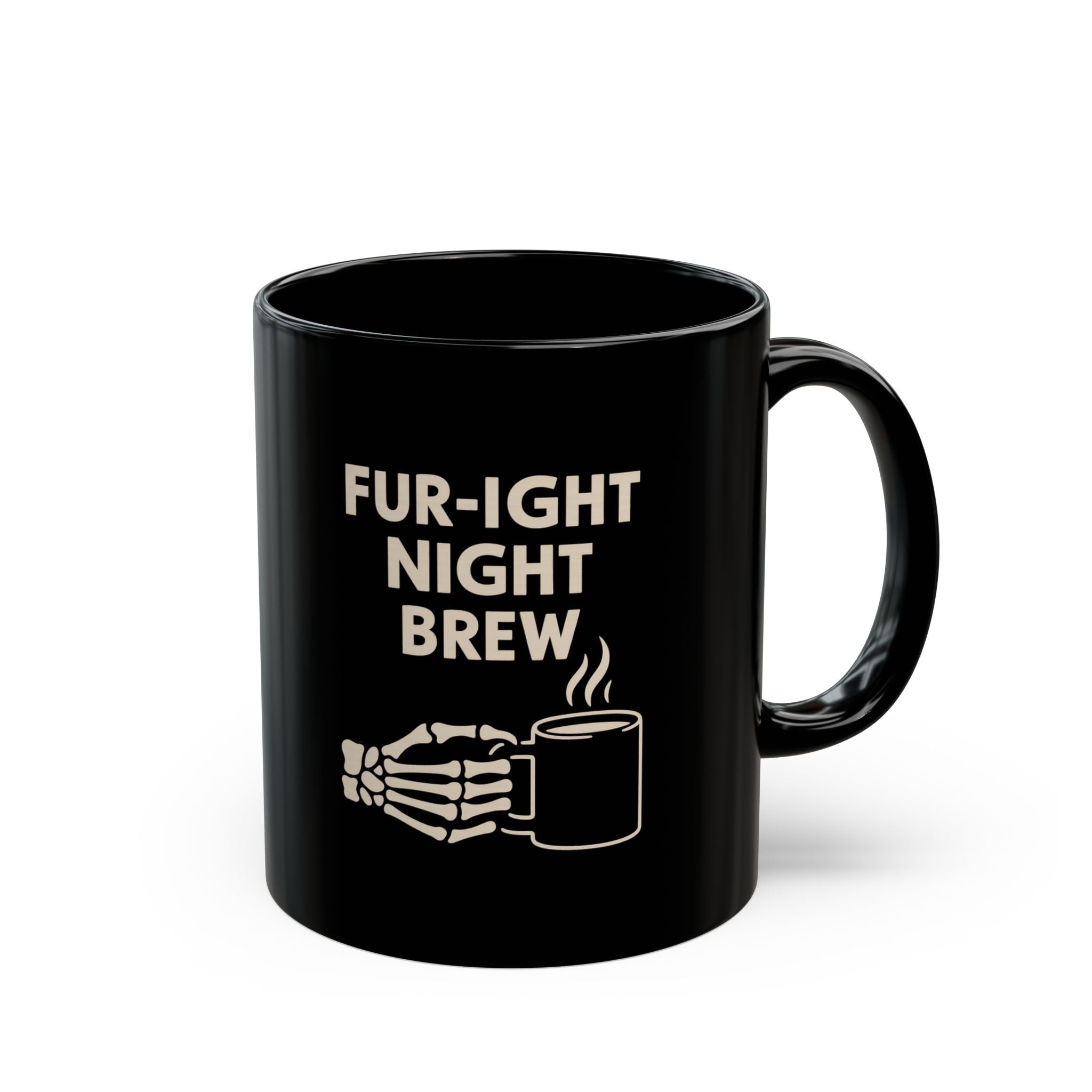 Fur-ight Night Brew Skeleton Mug โ Spooky Halloween Coffee Cup