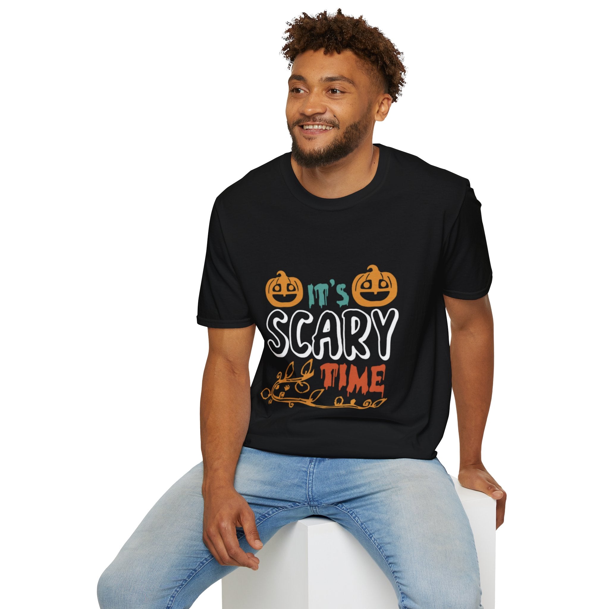 tโs Scary Time Halloween T-Shirt | Funny Pumpkin Graphic Tee for Spooky Season