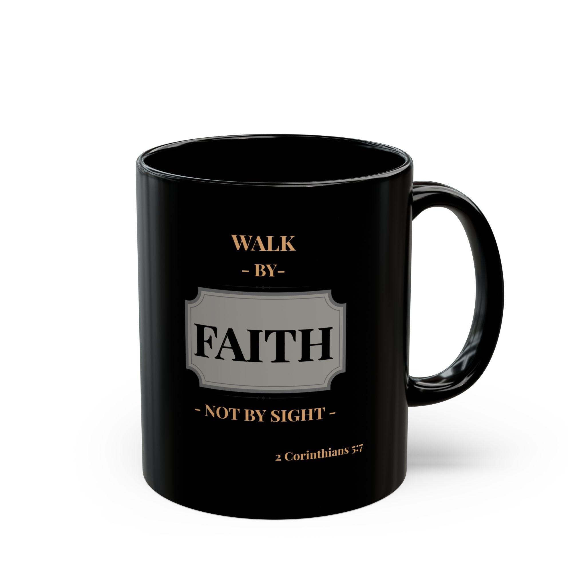 Black Faith Mug - Inspirational Coffee Cup for Believers