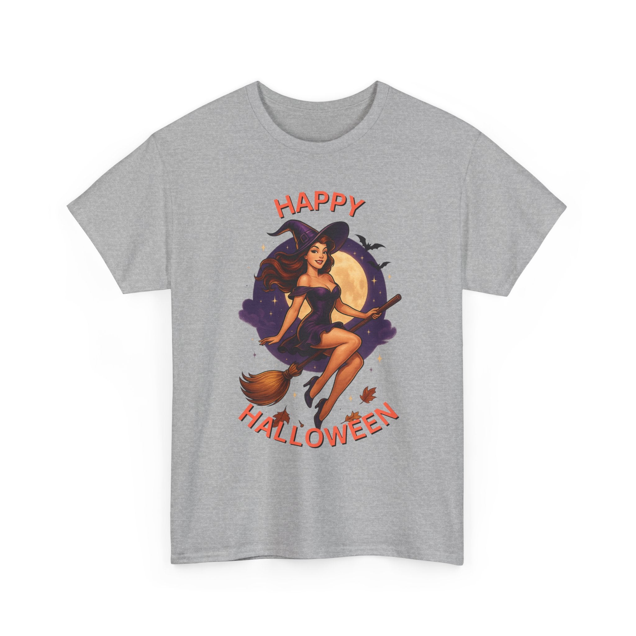 Happy Halloween Witch Tee | Unisex Heavy Cotton Graphic T-Shirt