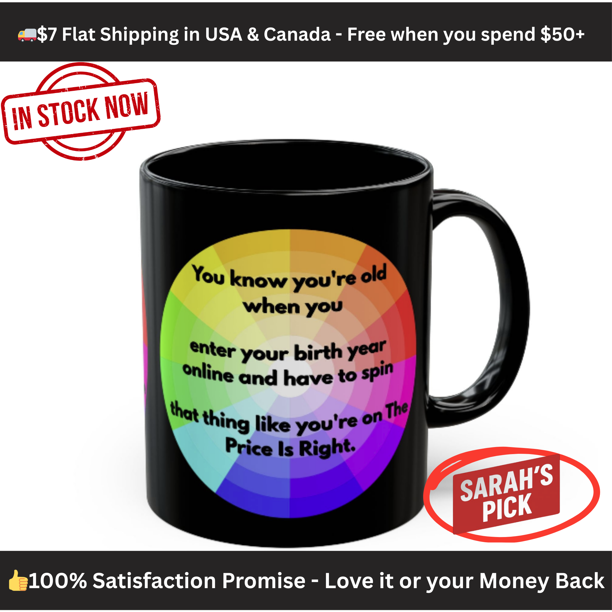 Funny Coffee Mug – Price Is Right Birth Year Joke – Black 11oz & 15oz