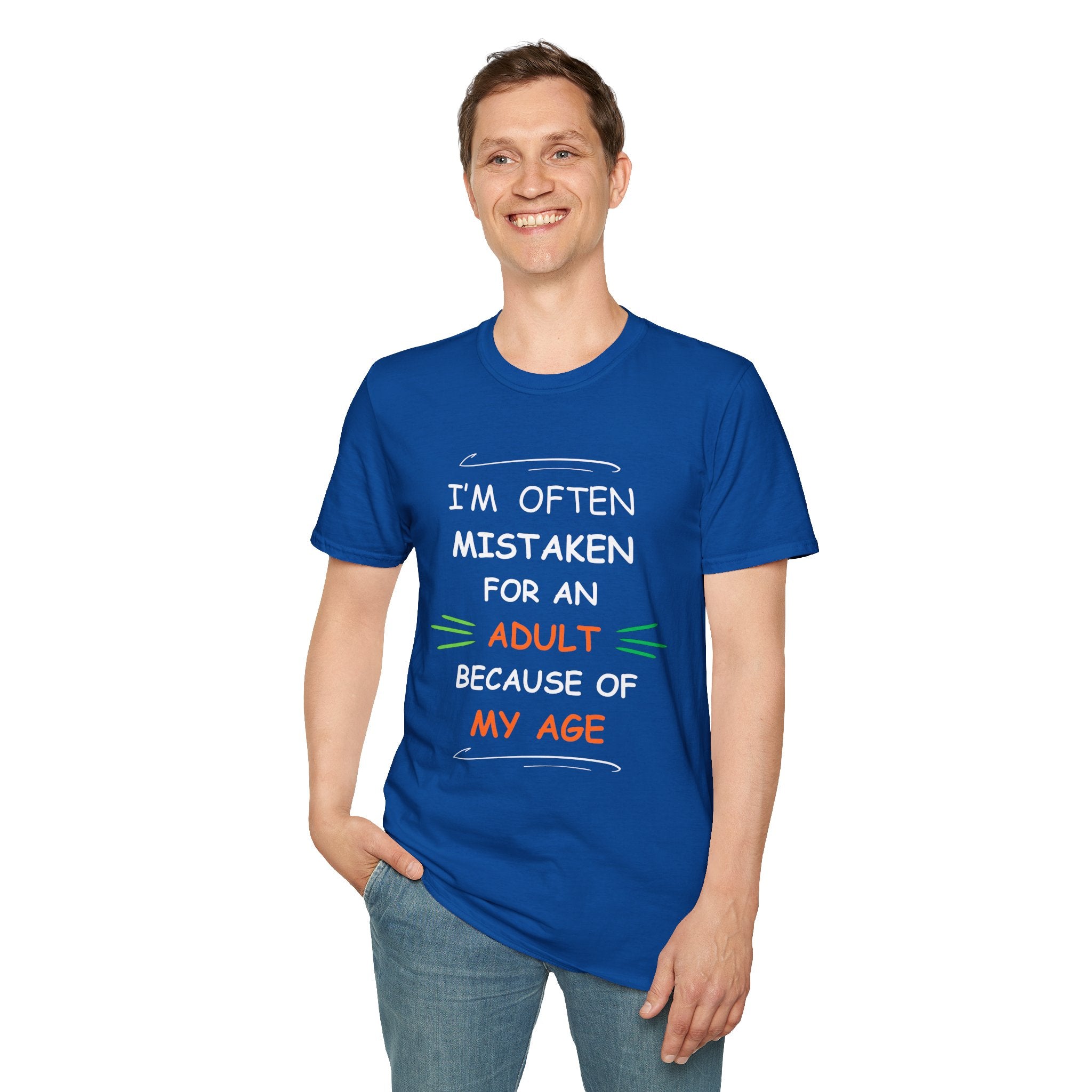 Mistaken for an Adult T-Shirt | Funny Sarcastic Age Joke Tee