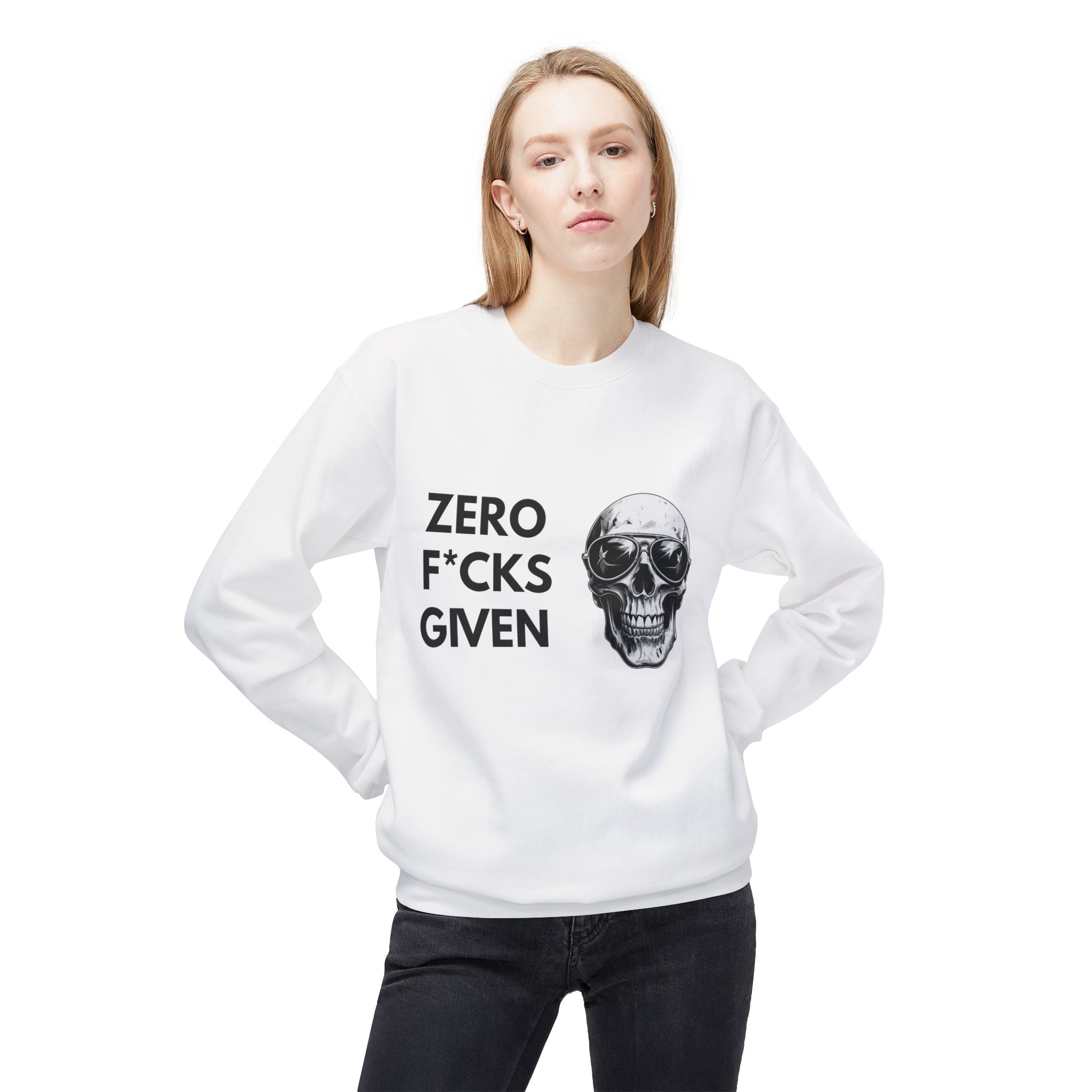 Zero F★cks Given Skull Sweatshirt