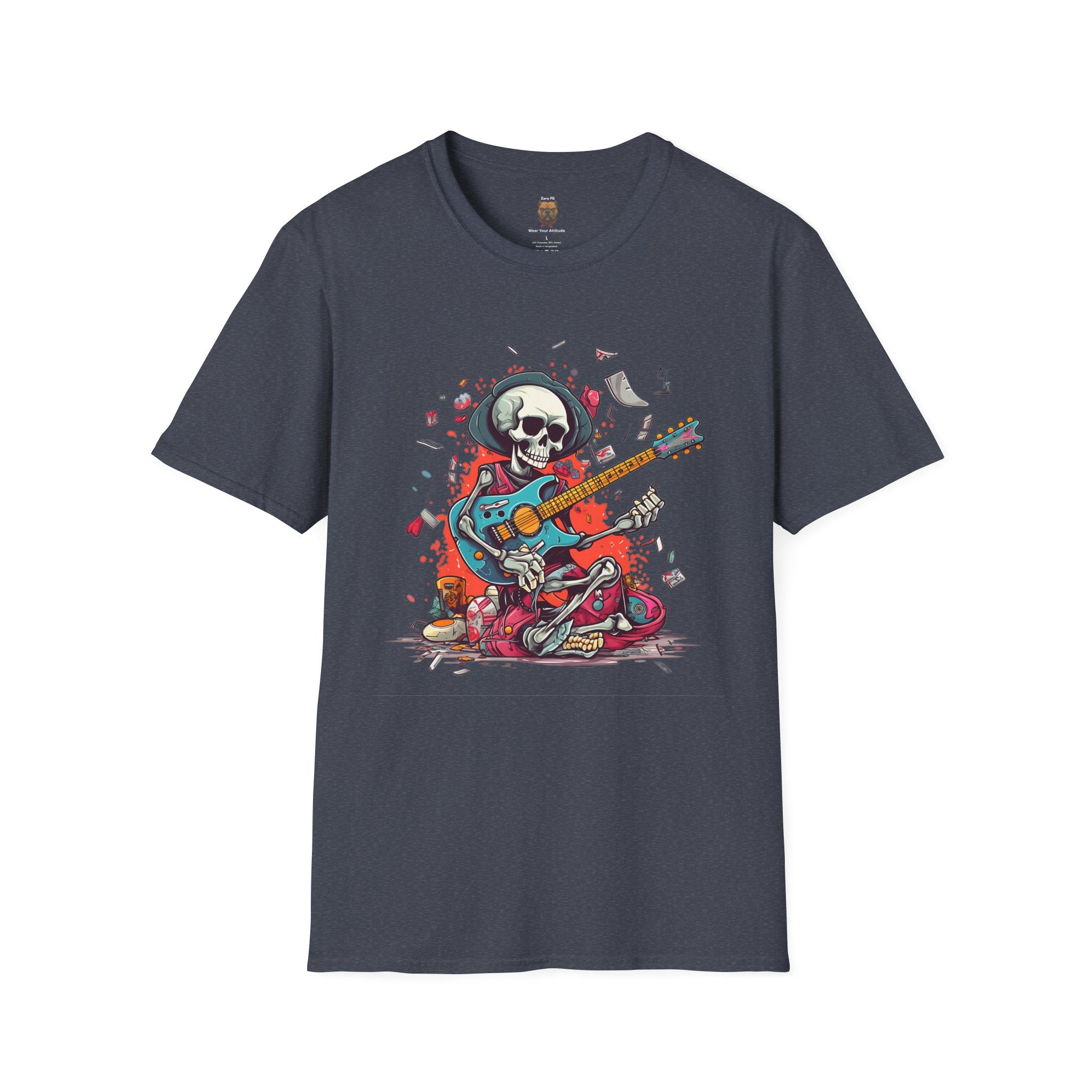 Skull Guitarist Tee (Dark Colors) | Unisex Rock Graphic T-Shirt