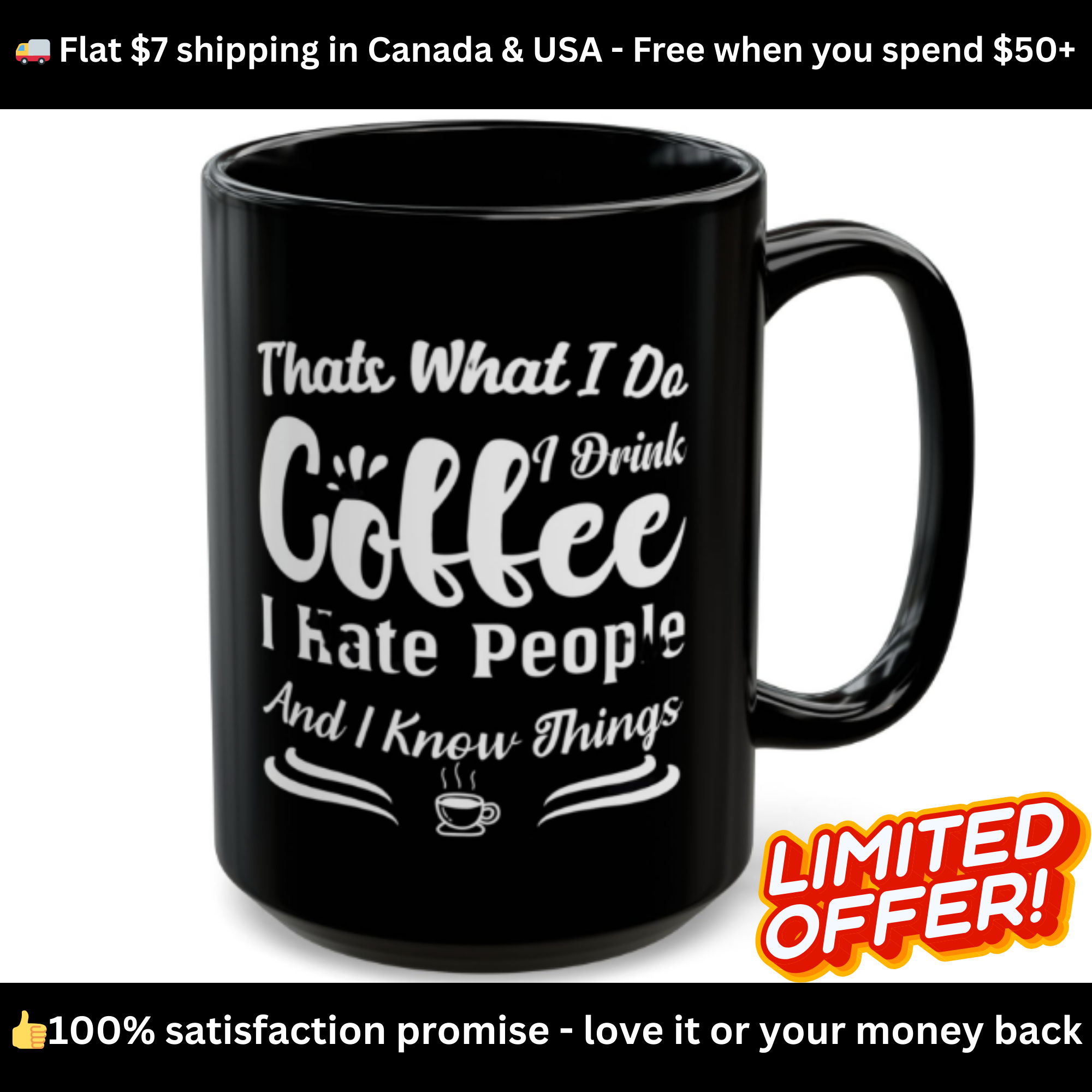 Coffee, Hate People & Know Things Mug