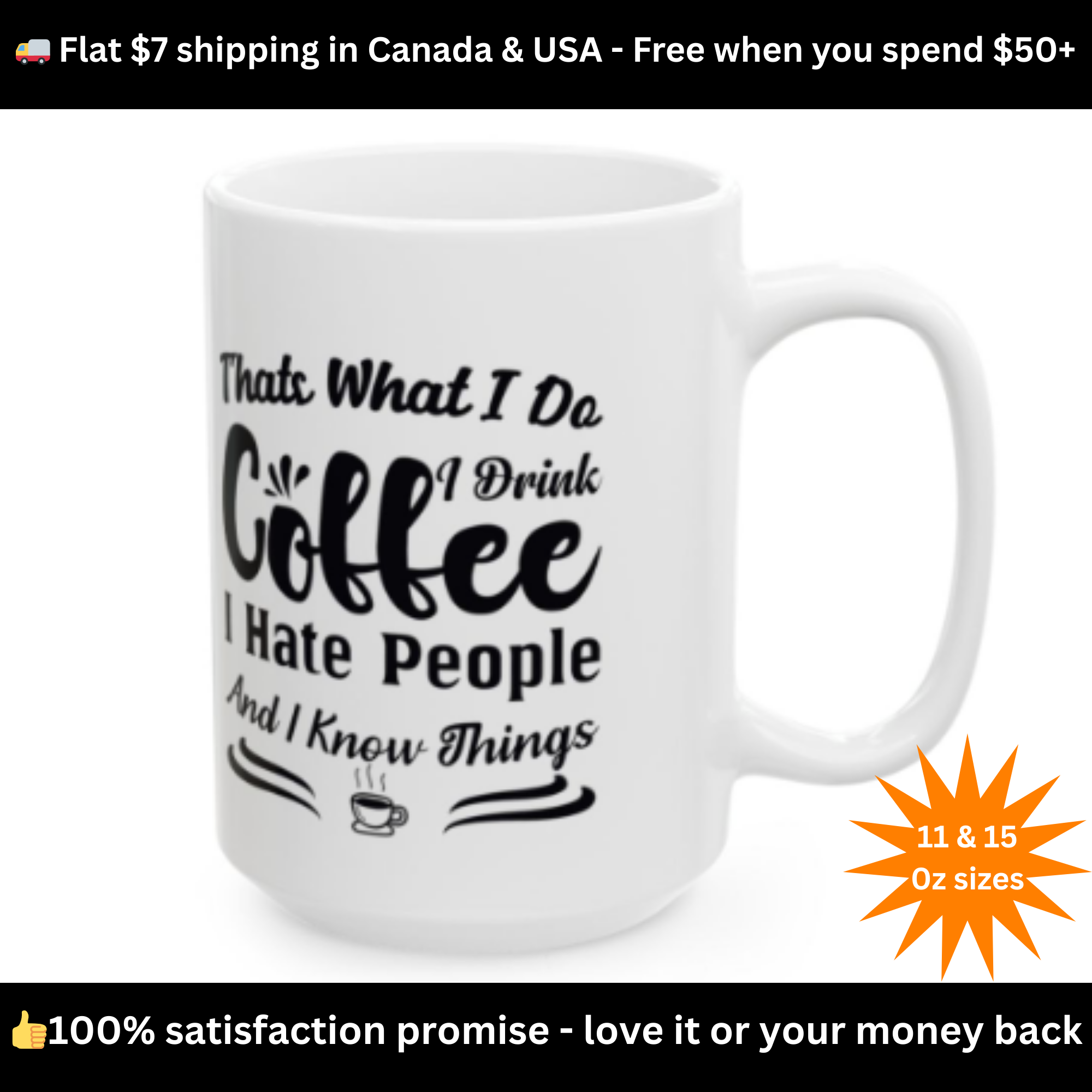 Coffee, Hate People & Know Things Mug