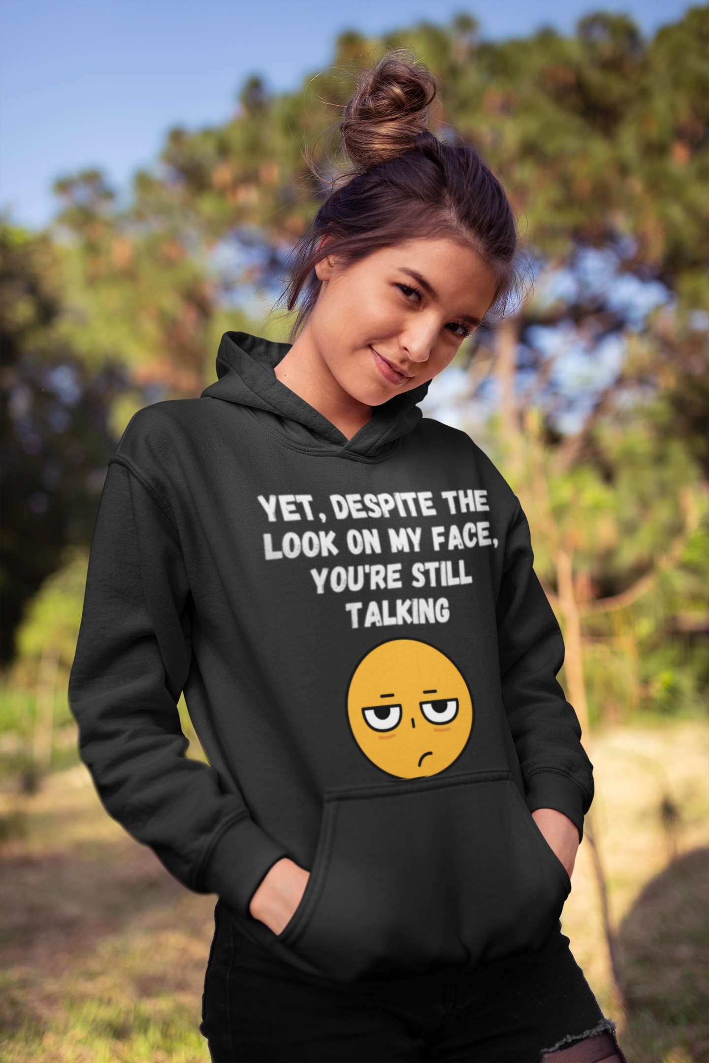 😒 Still Talking Emoji Hoodie – Sarcastic Unisex Pullover