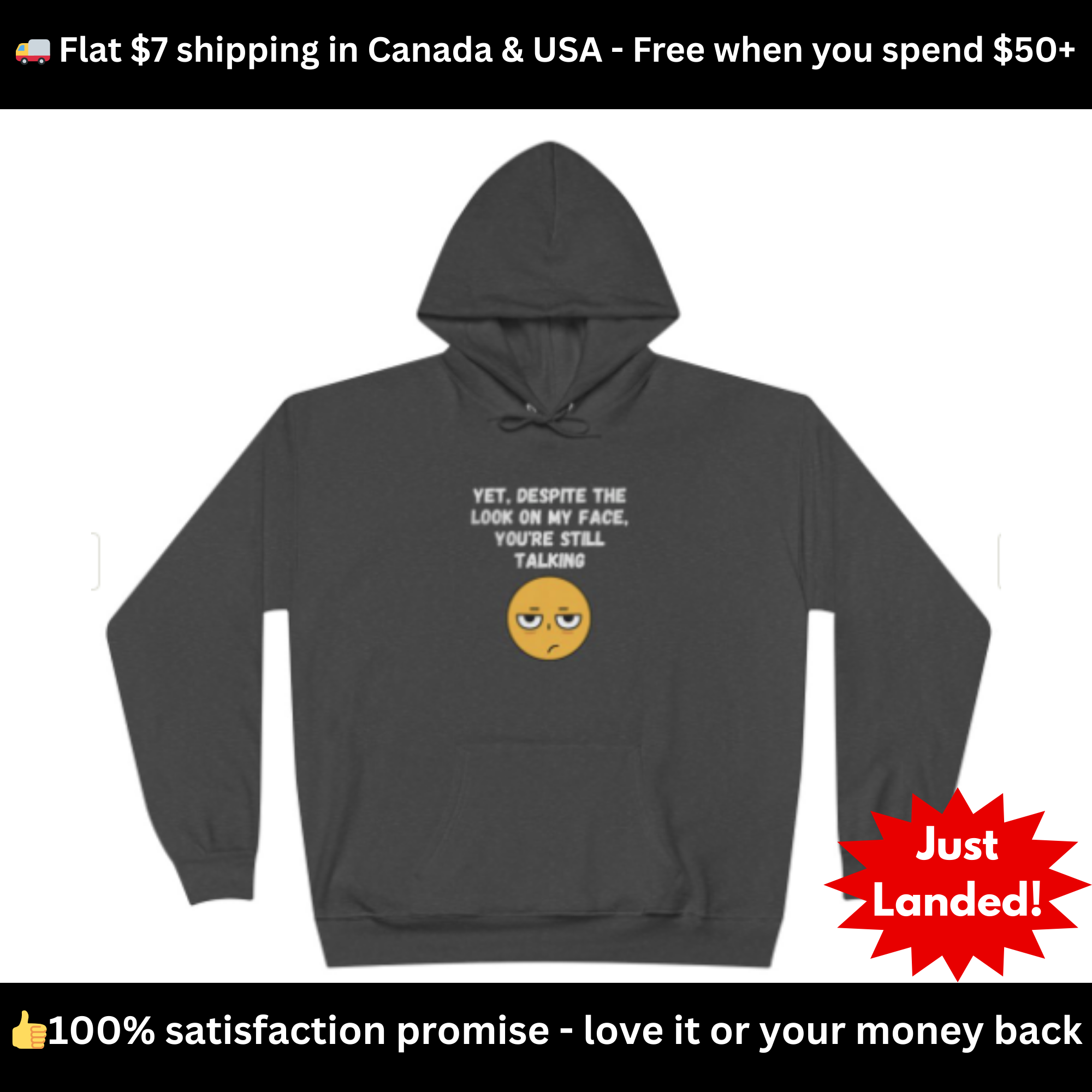😒 Still Talking Emoji Hoodie – Sarcastic Unisex Pullover