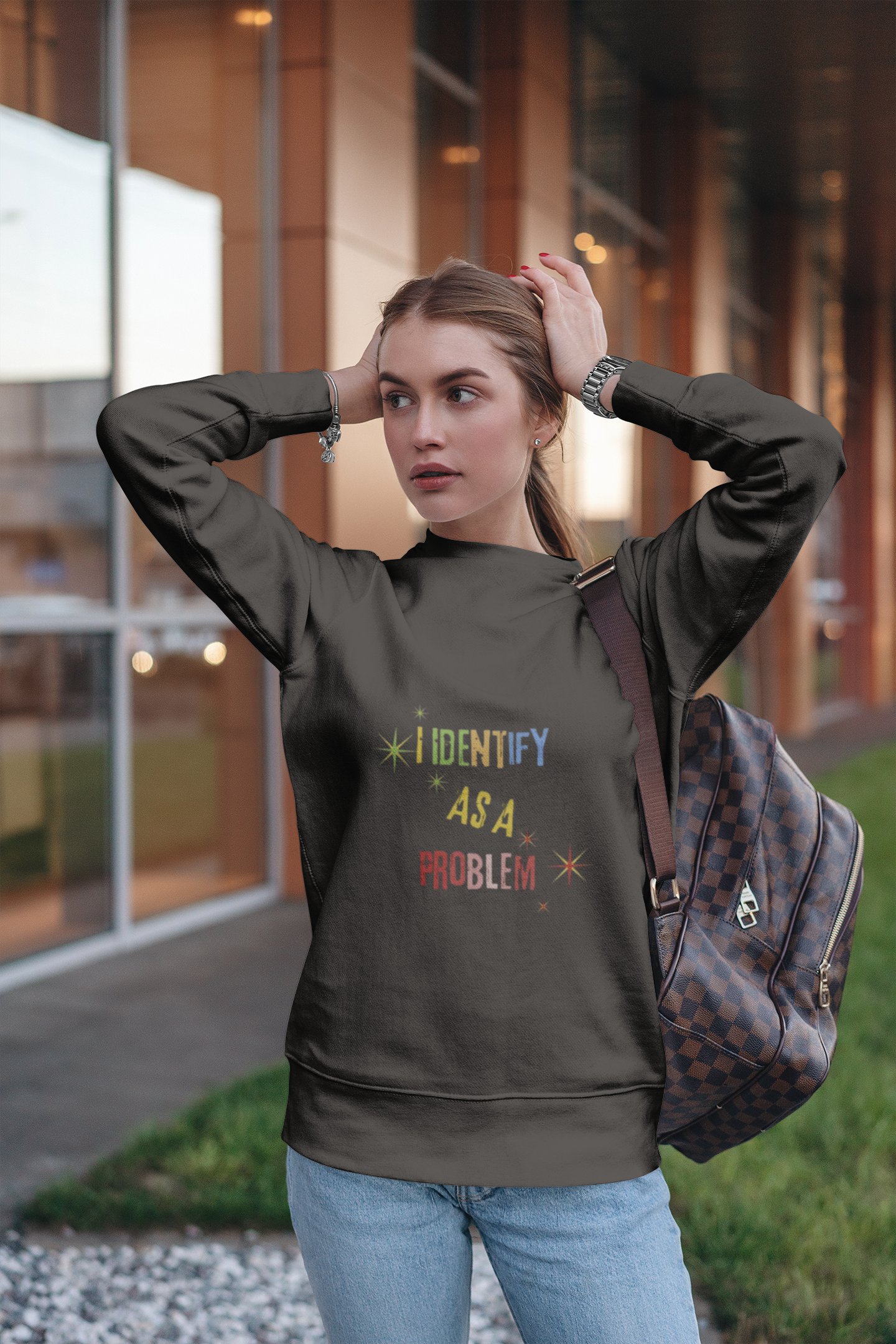 I Identify As a Problem Crewneck Sweatshirt