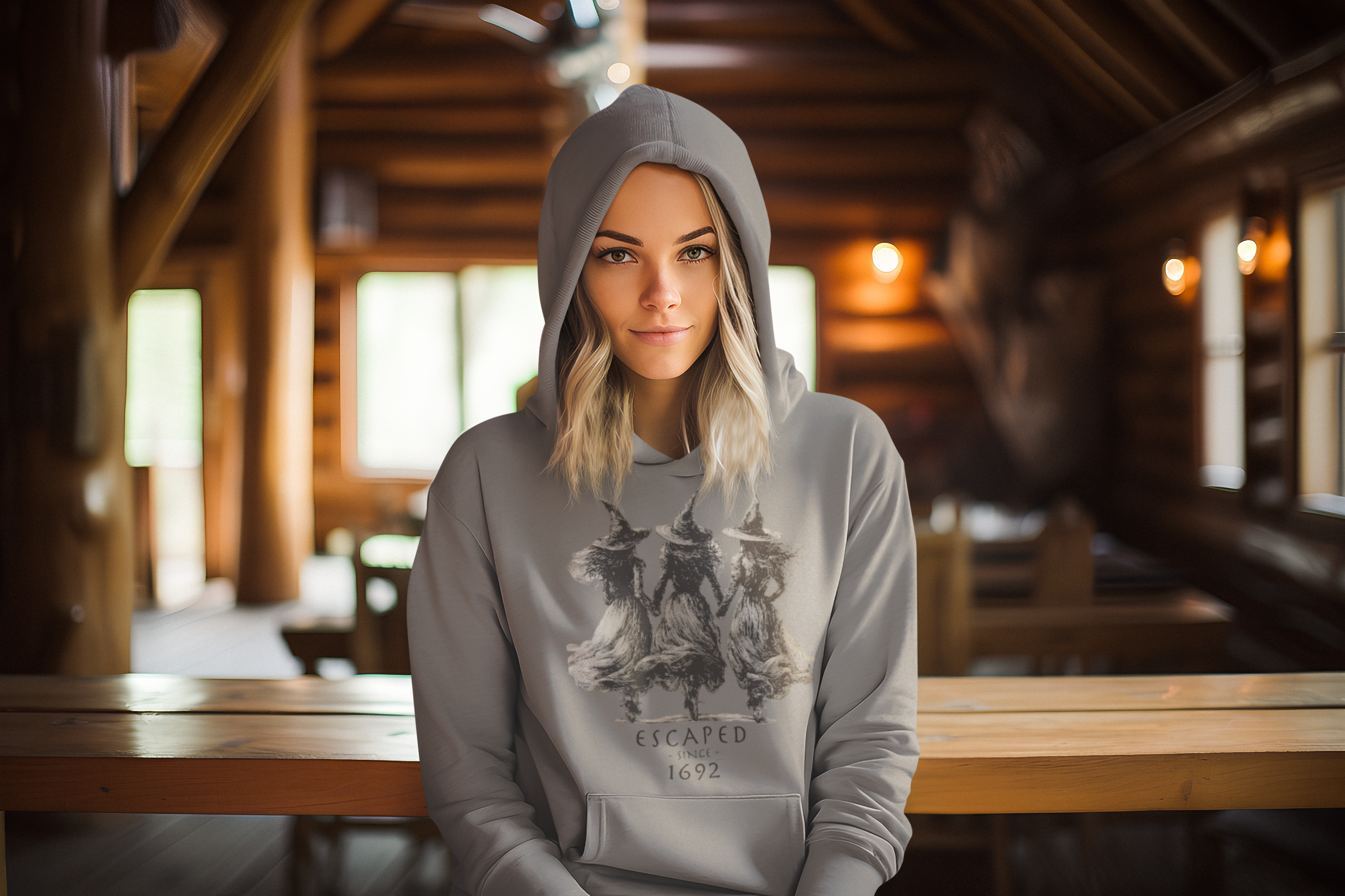 Witch Sisters “Escaped Since 1692” Halloween Hoodie