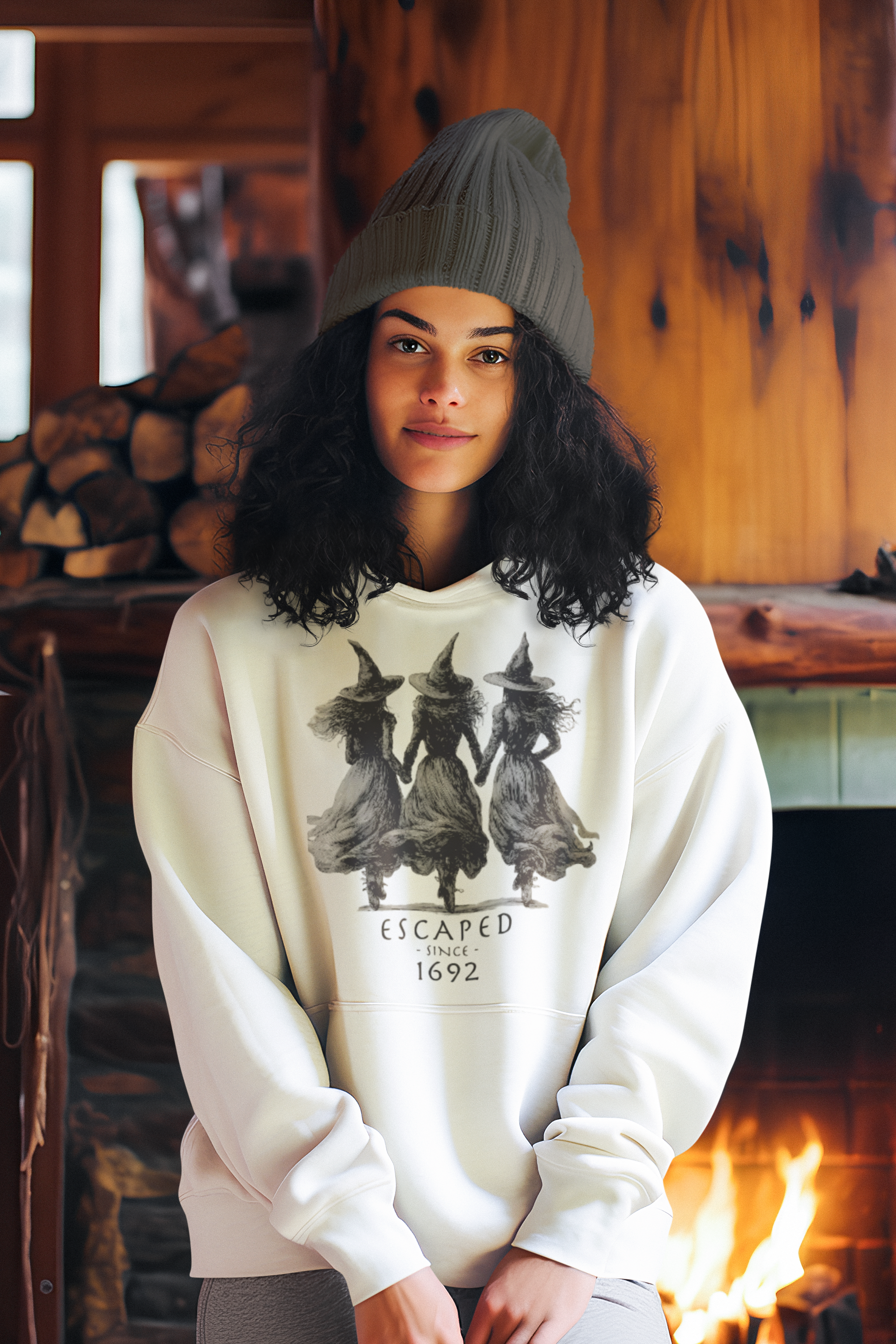 Witch Sisters “Escaped Since 1692” Halloween Hoodie