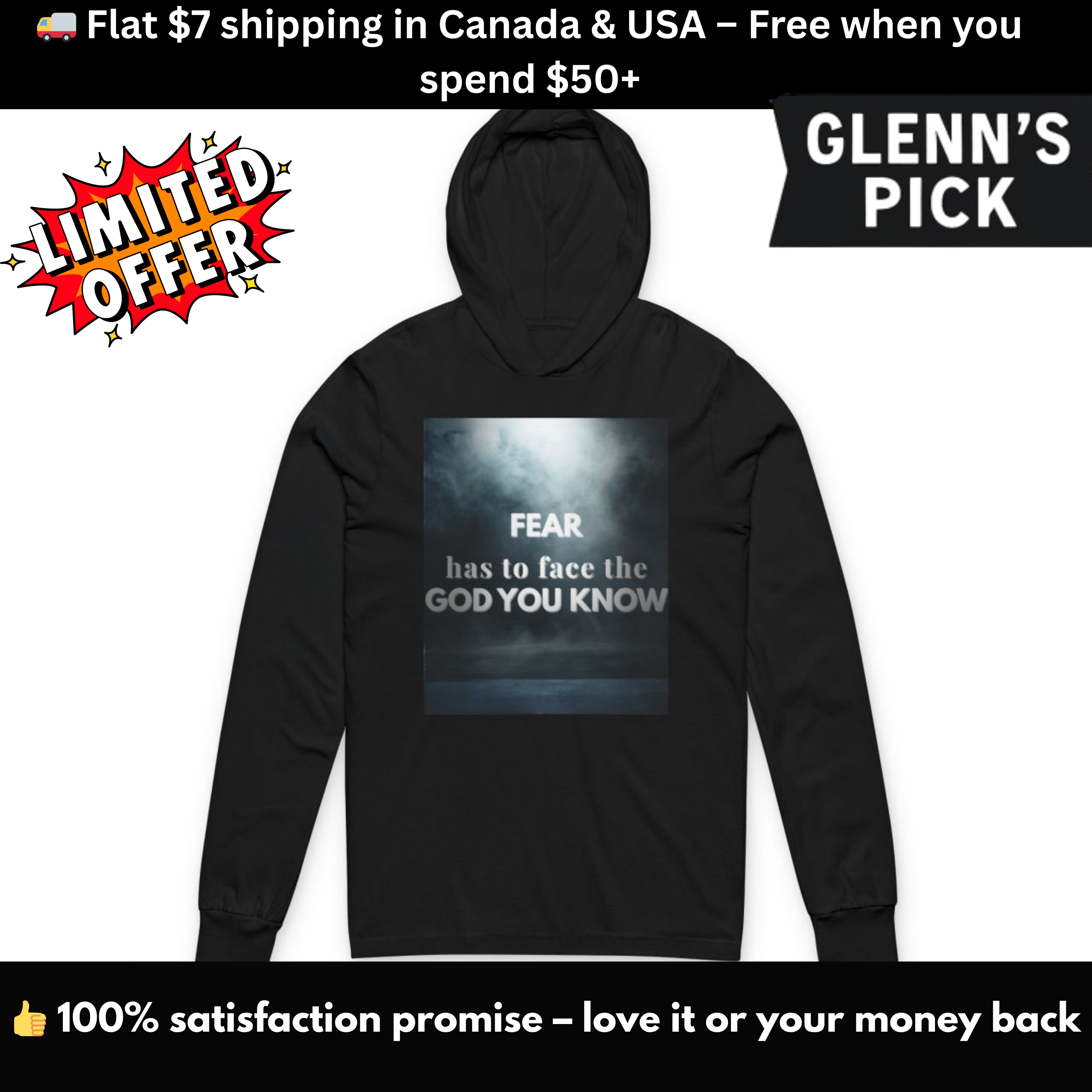 Fear Has to Face the God You Know Hoodie – Limited Edition Black Christian Streetwear