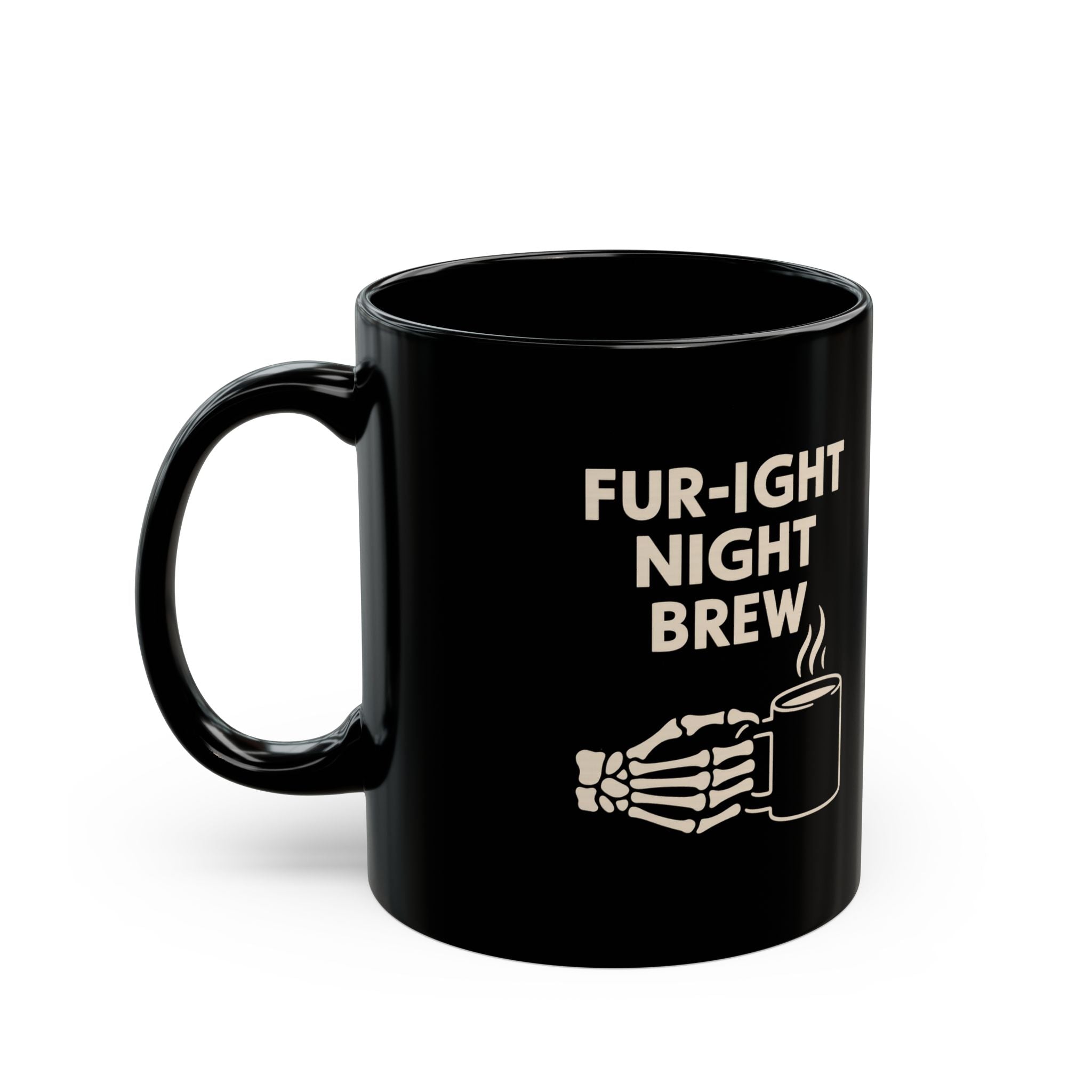 Fur-ight Night Brew Skeleton Mug – Spooky Halloween Coffee Cup