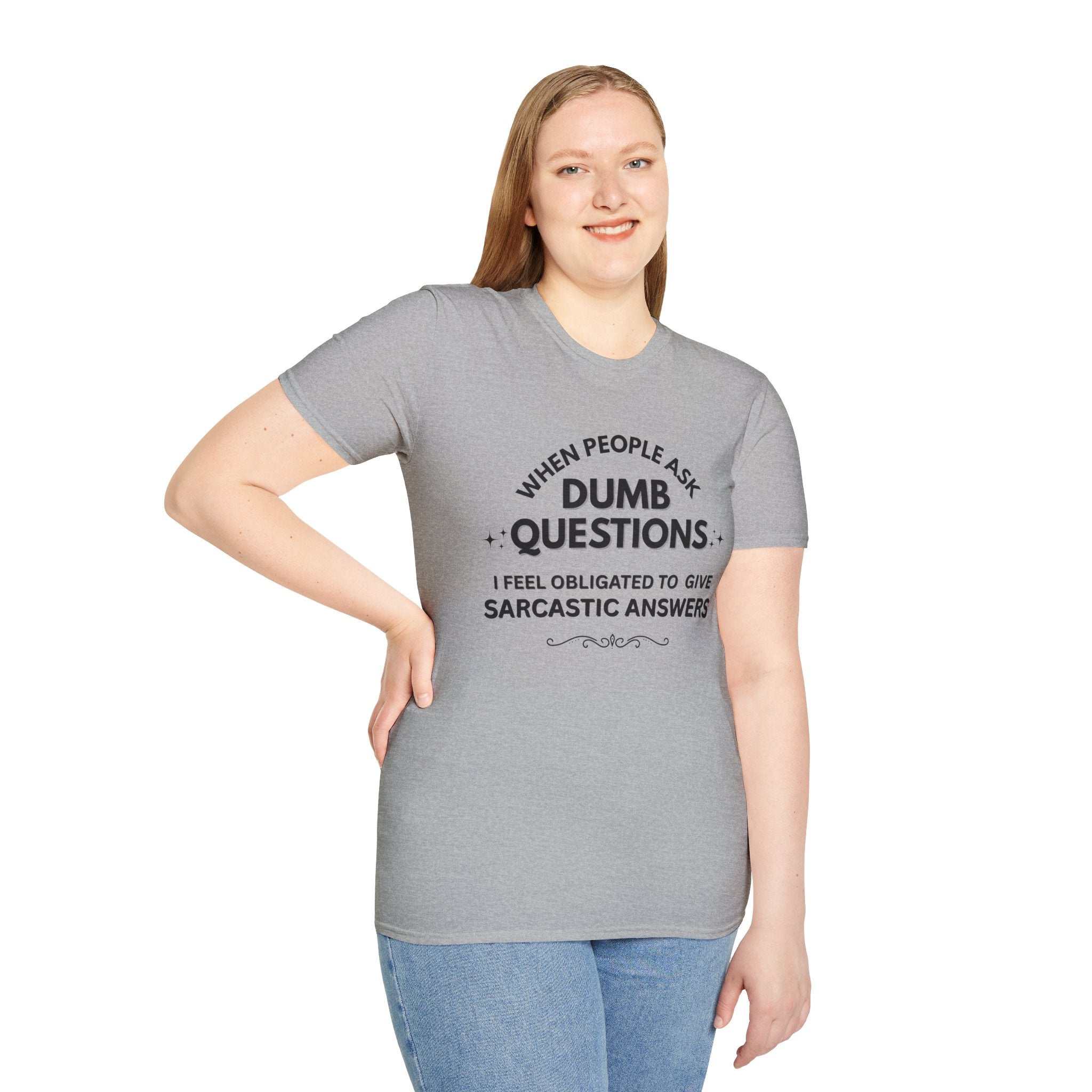 Dumb Questions Sarcastic T-Shirt – Funny Graphic Tee for Men & Women