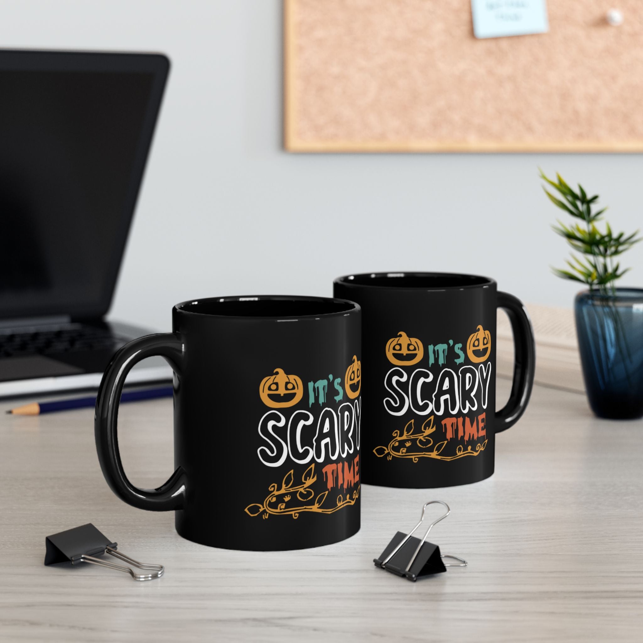Itโs Scary Time Halloween Mug | Funny Pumpkin Coffee Cup for Spooky Season