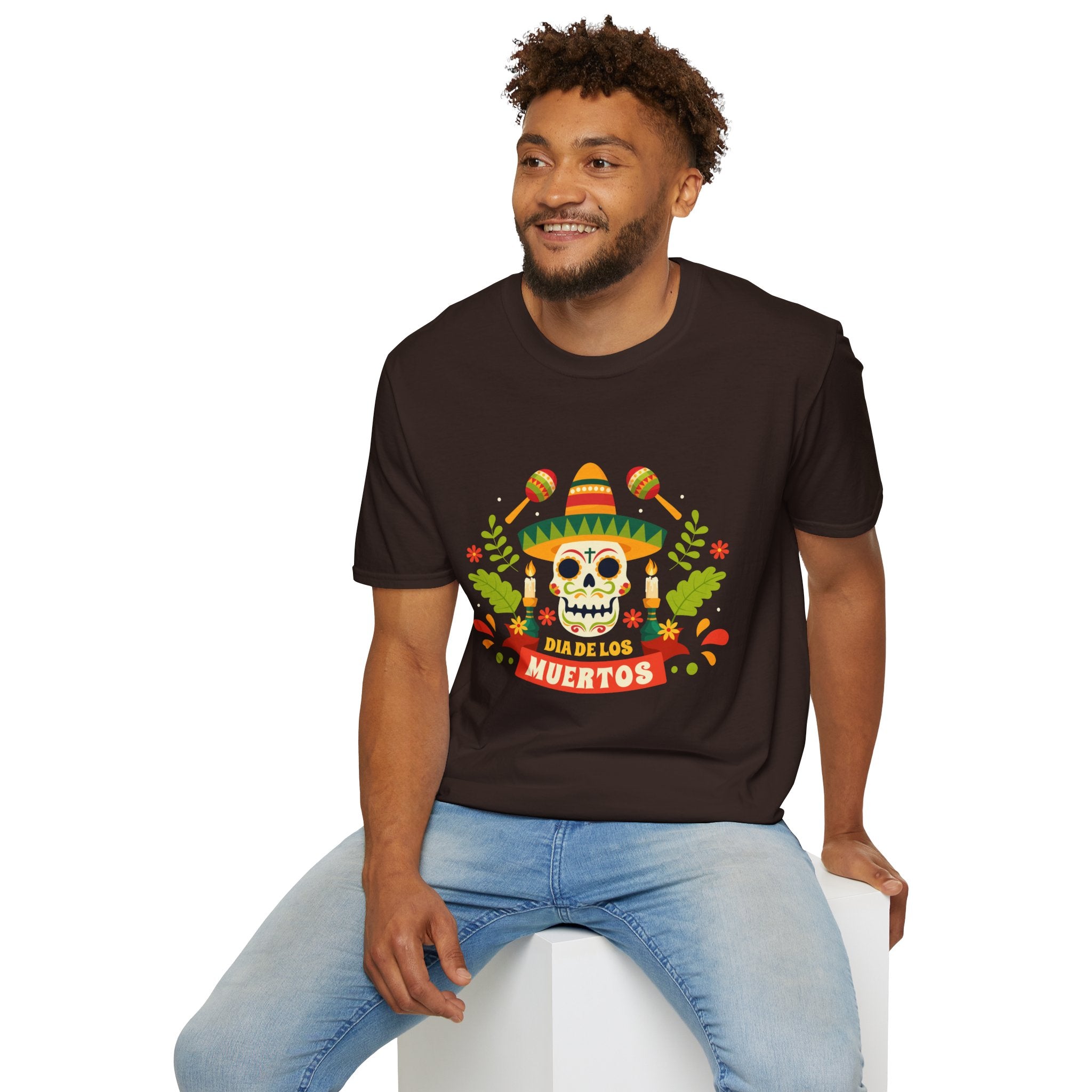 Dia de los Muertos T-Shirt, Unisex Softstyle Tee, Halloween Apparel, Mexican Celebration Shirt, Cultural Celebration Outfit, Gift Idea