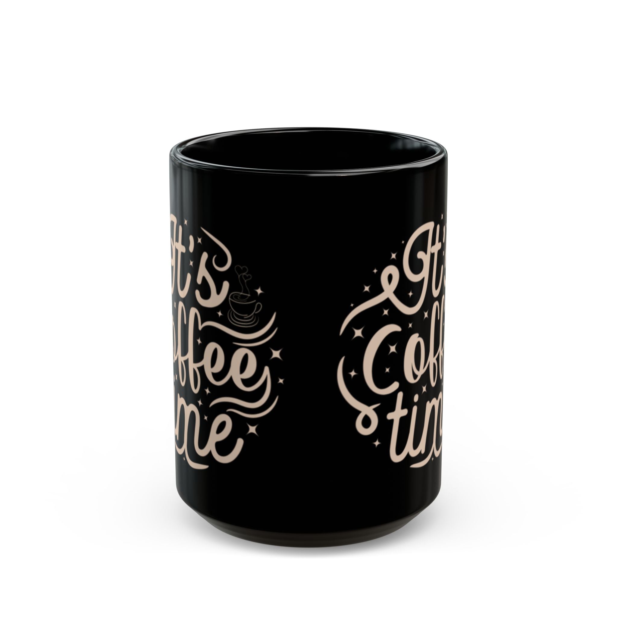 It’s Coffee Time Mug – Black Ceramic, 11oz / 15oz