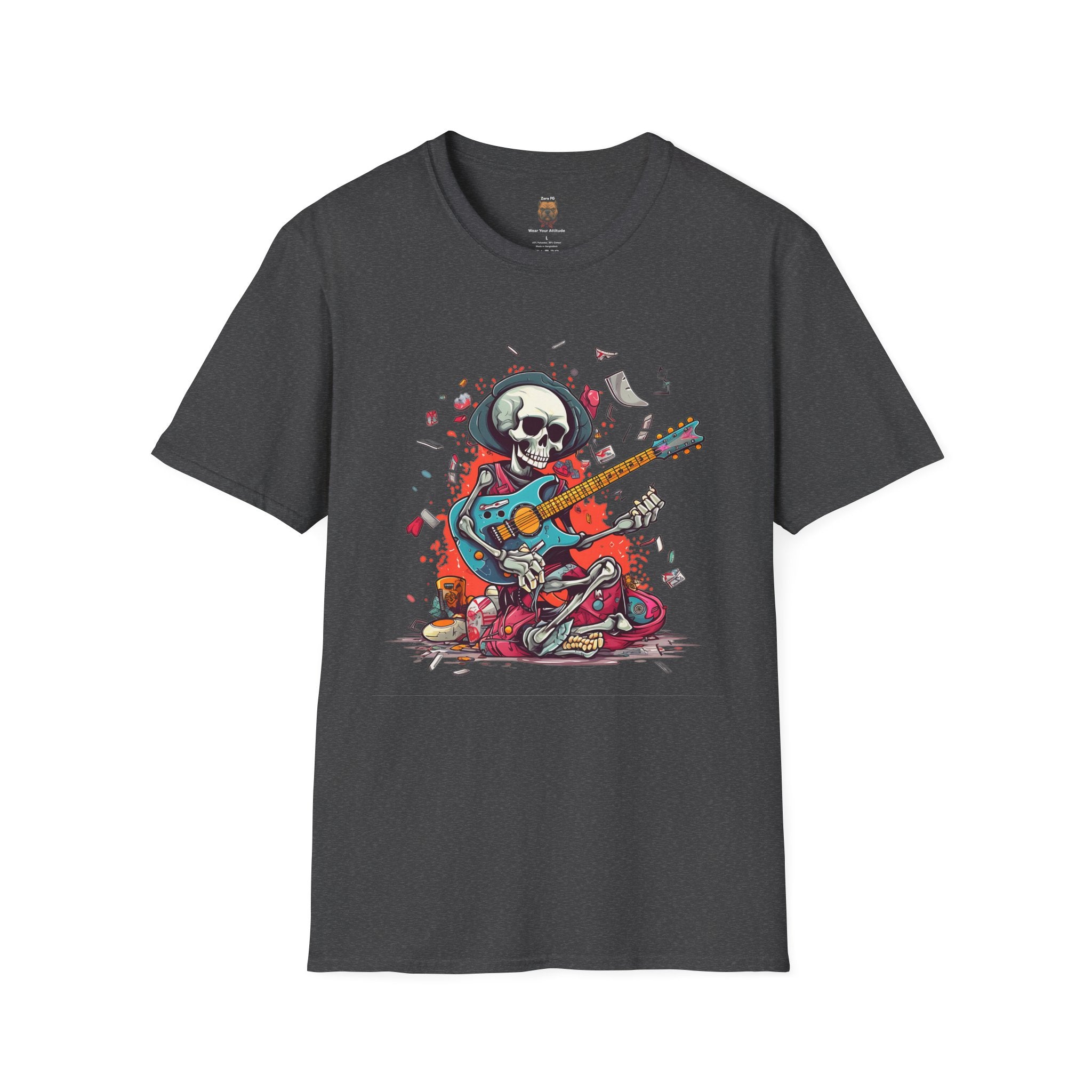 Skull Guitarist Tee (Dark Colors) | Unisex Rock Graphic T-Shirt