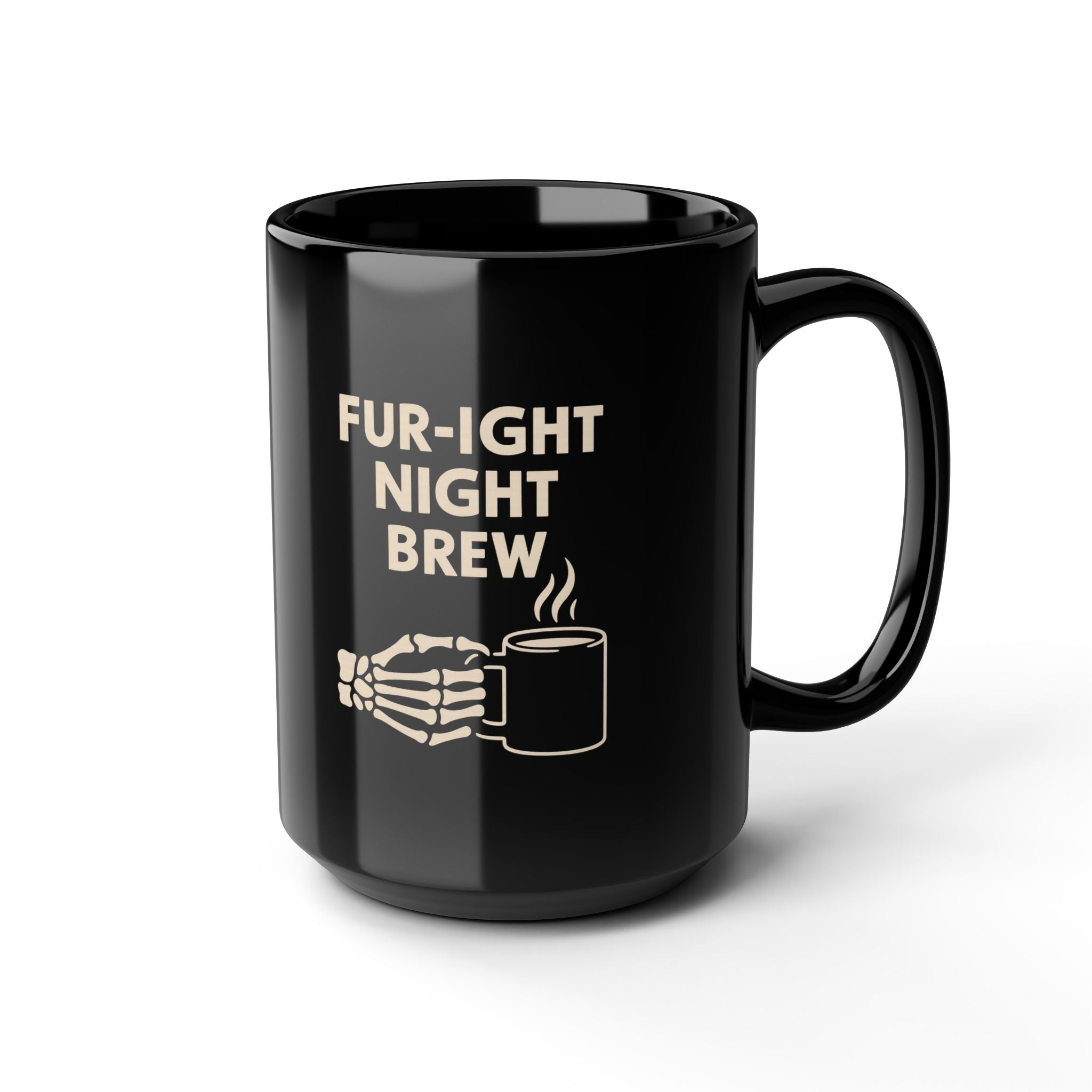 Fur-ight Night Brew Skeleton Mug – Spooky Halloween Coffee Cup