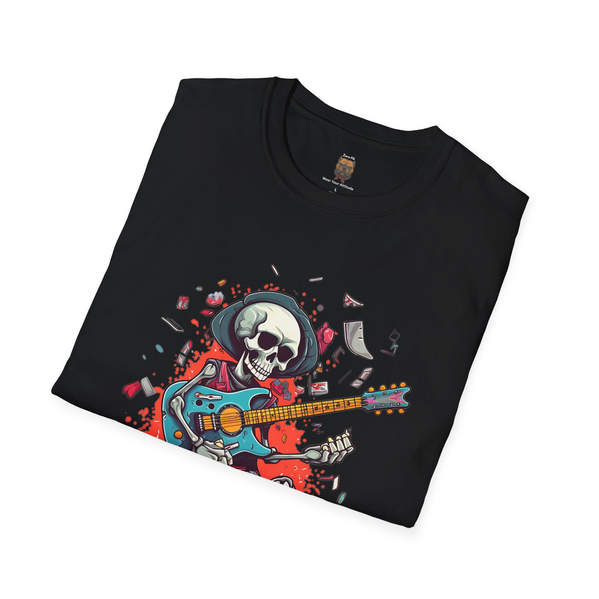 Skull Guitarist Tee (Dark Colors) | Unisex Rock Graphic T-Shirt