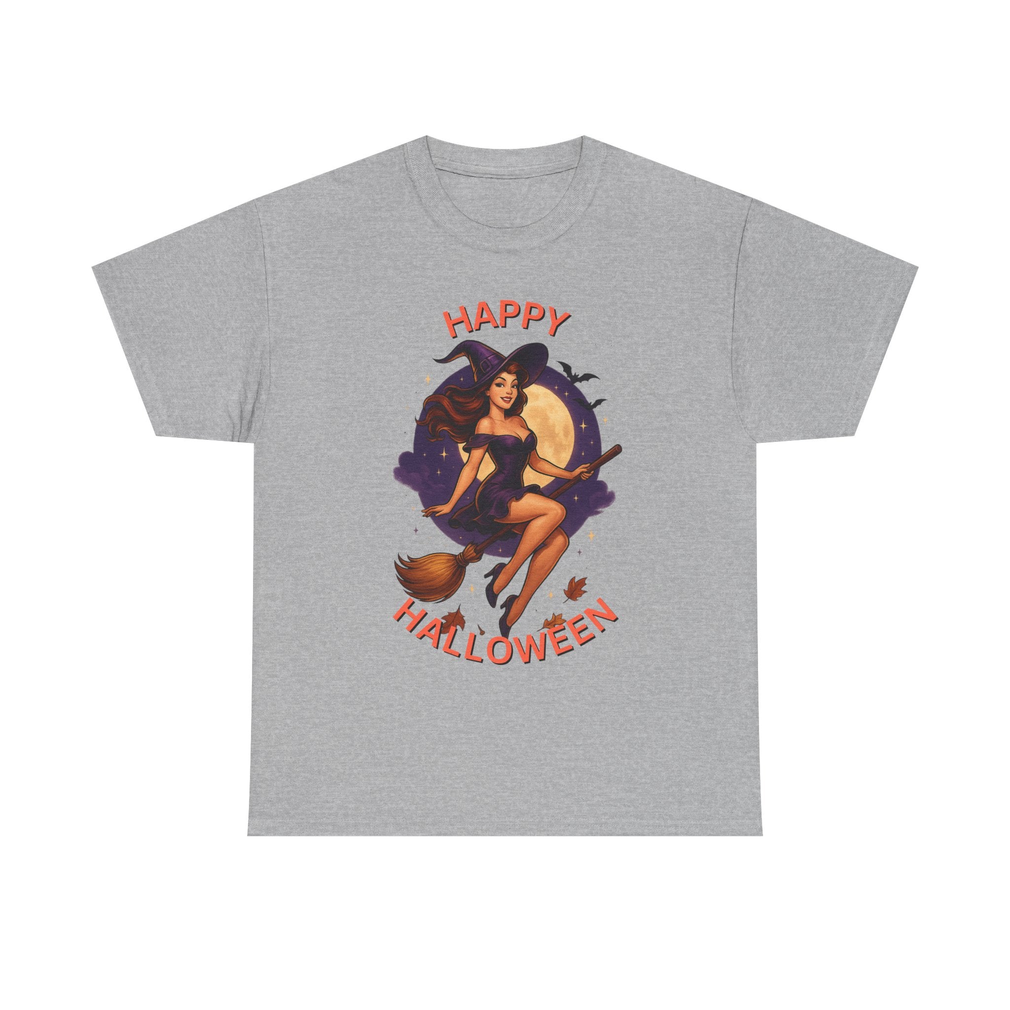 Happy Halloween Witch Tee | Unisex Heavy Cotton Graphic T-Shirt