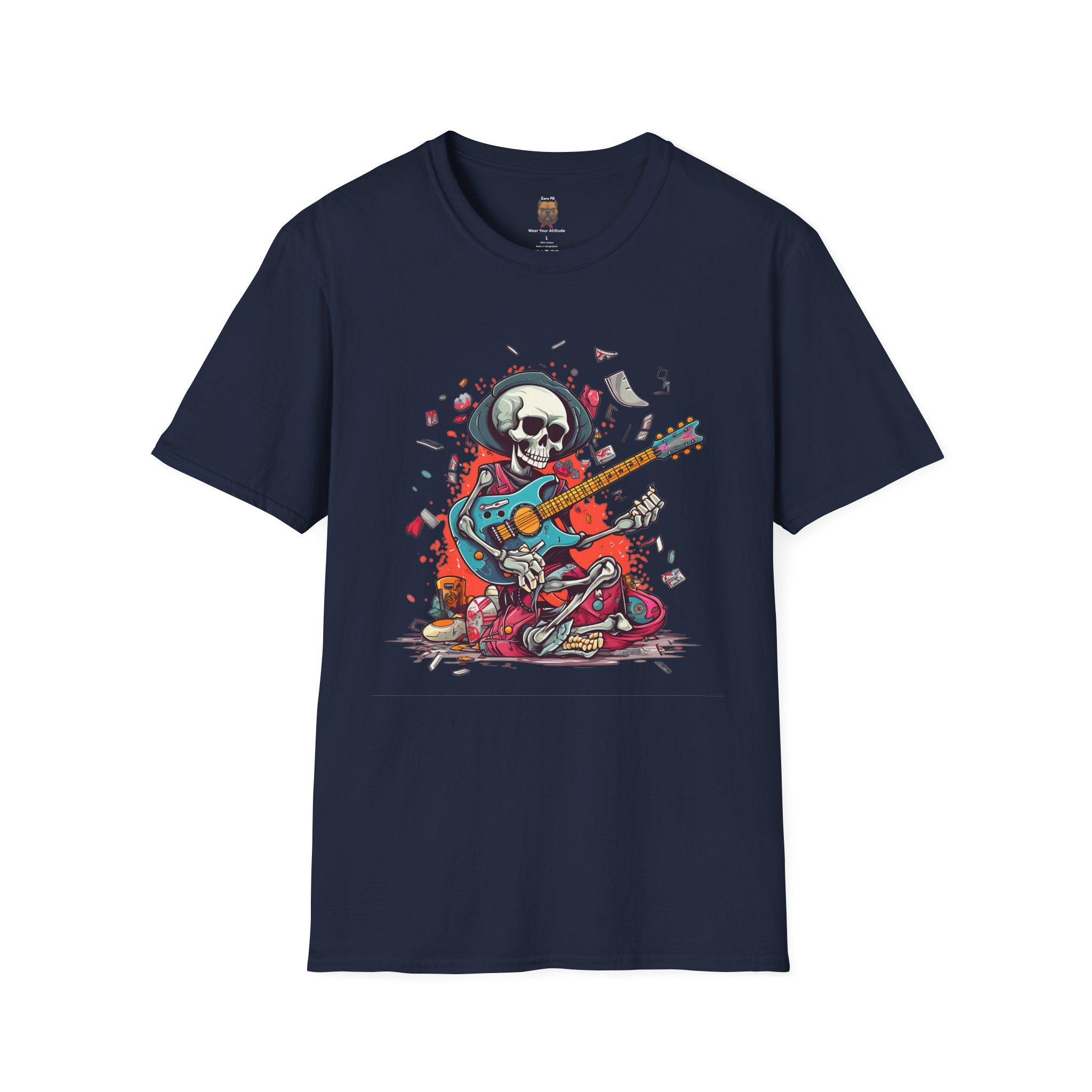 Skull Guitarist Tee (Dark Colors) | Unisex Rock Graphic T-Shirt