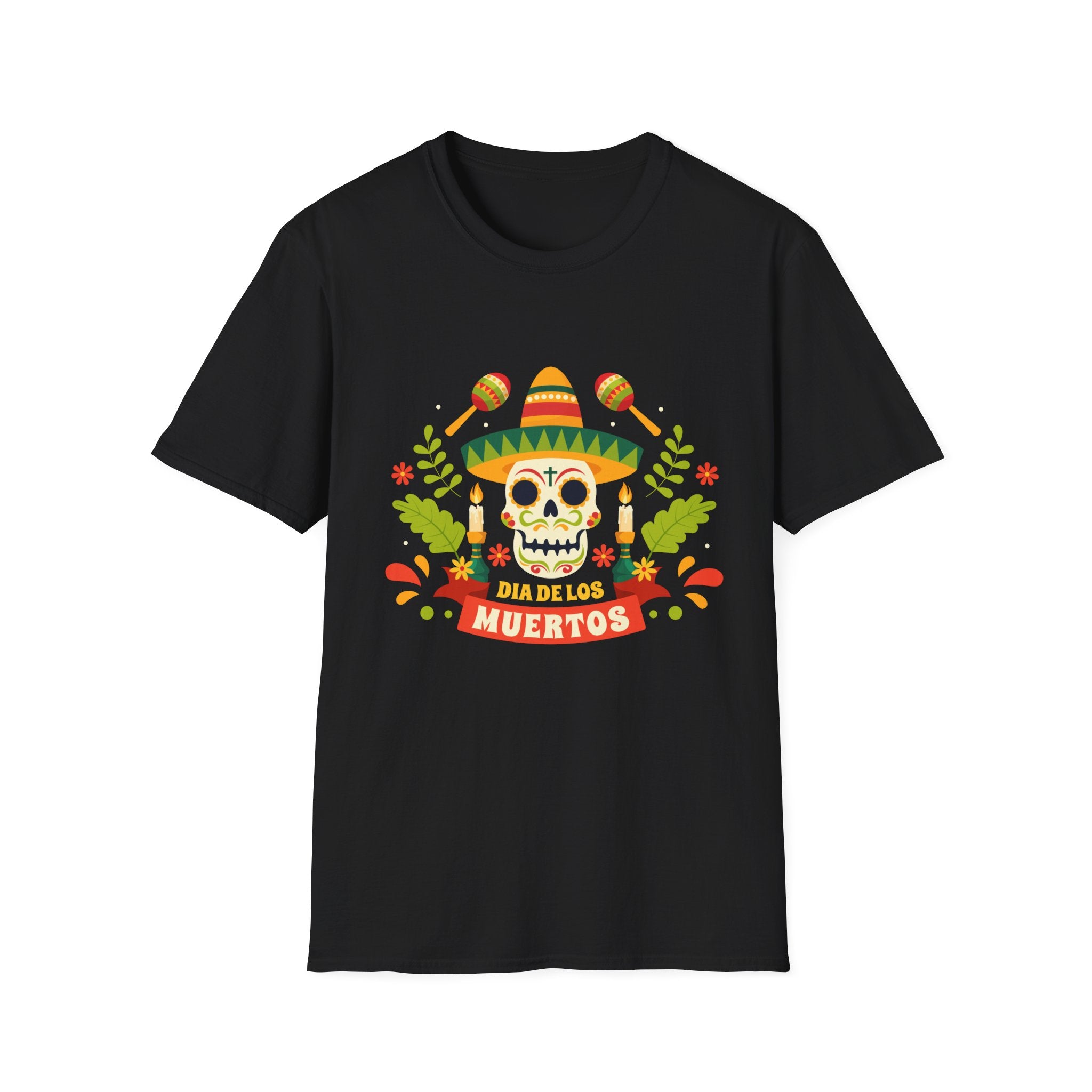 Dia de los Muertos T-Shirt, Unisex Softstyle Tee, Halloween Apparel, Mexican Celebration Shirt, Cultural Celebration Outfit, Gift Idea
